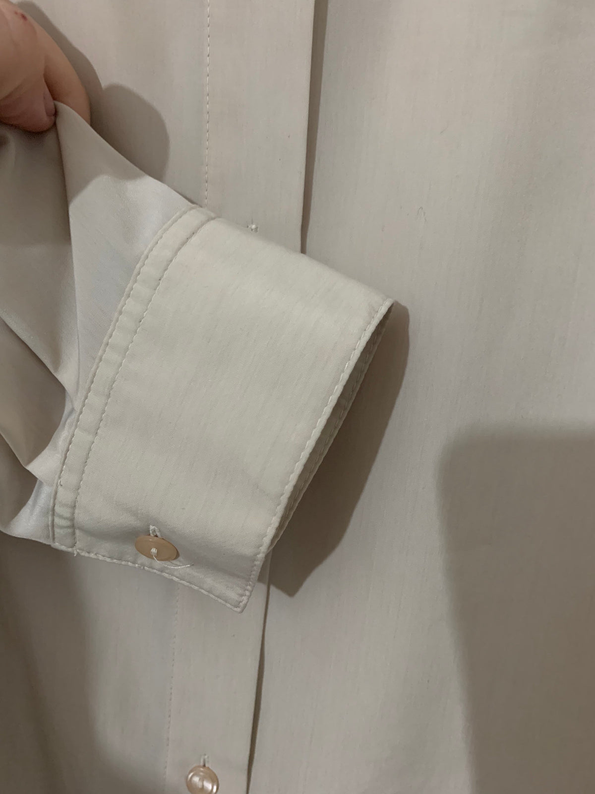 Vintage 1980s Erfo Beige Oversized Blouse – Minimalist Button Up Shirt