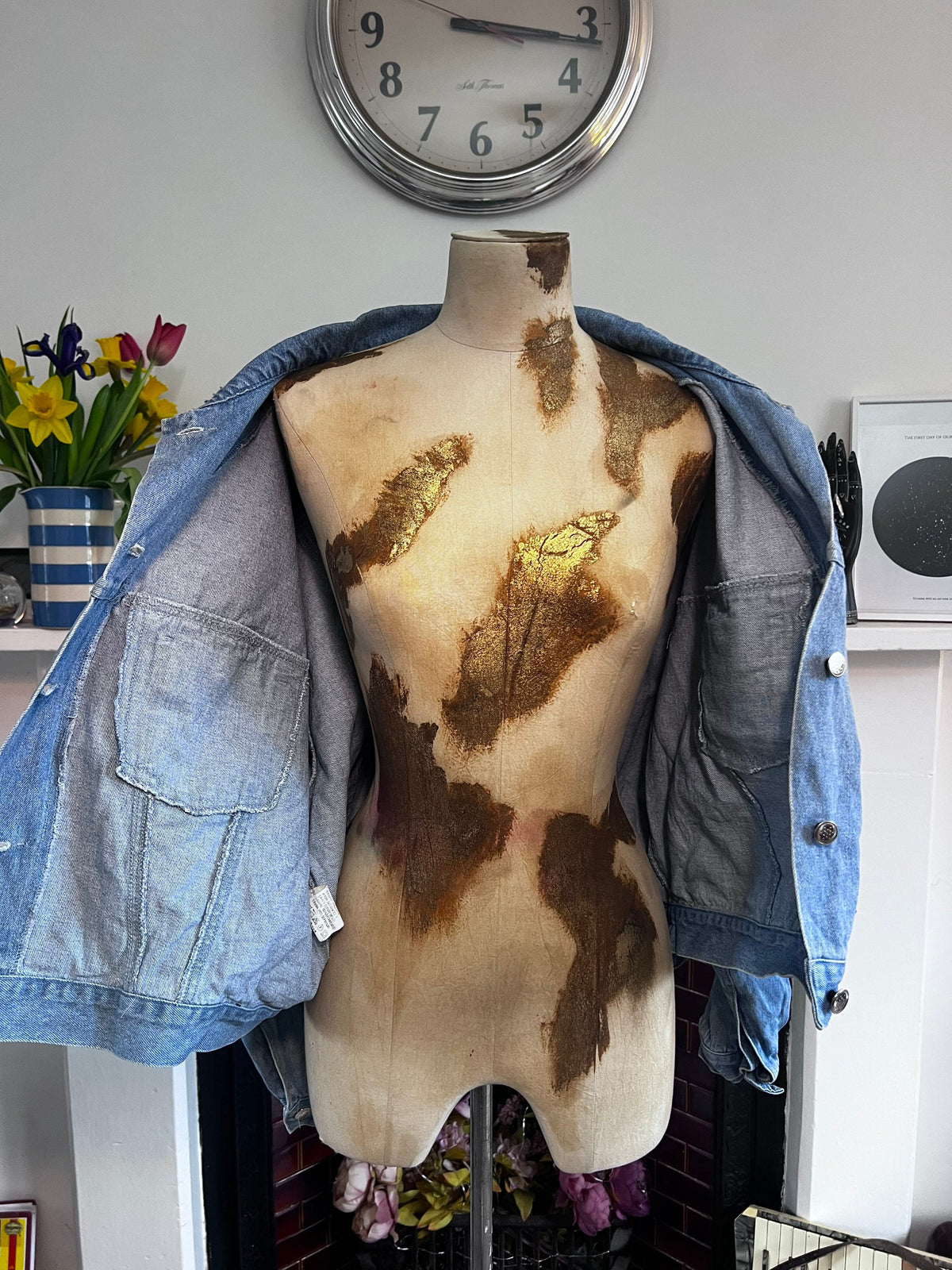 Vintage 80s Stonewashed Denim Jacket: Fitted Blue Jean Jacket UK 12-14