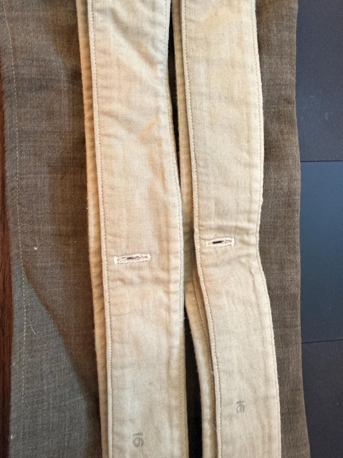 Vintage British Army Collars, mens vintage, 40s Mens WW2 Shirt Collars 1940s Khaki Collars detachable collars, HTH 1944 5 set of 5