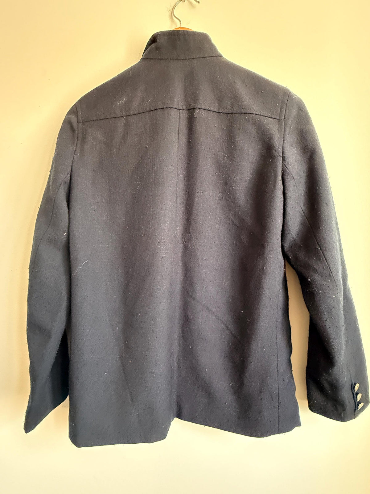 Vintage Navy Double Breasted Wool Blazer | Military Style Gold Button Jacket