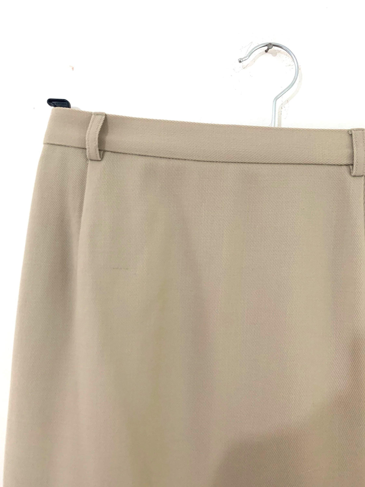 1980s Jaeger Wool Skirt: Beige Tailored Knee Length (British Vintage)