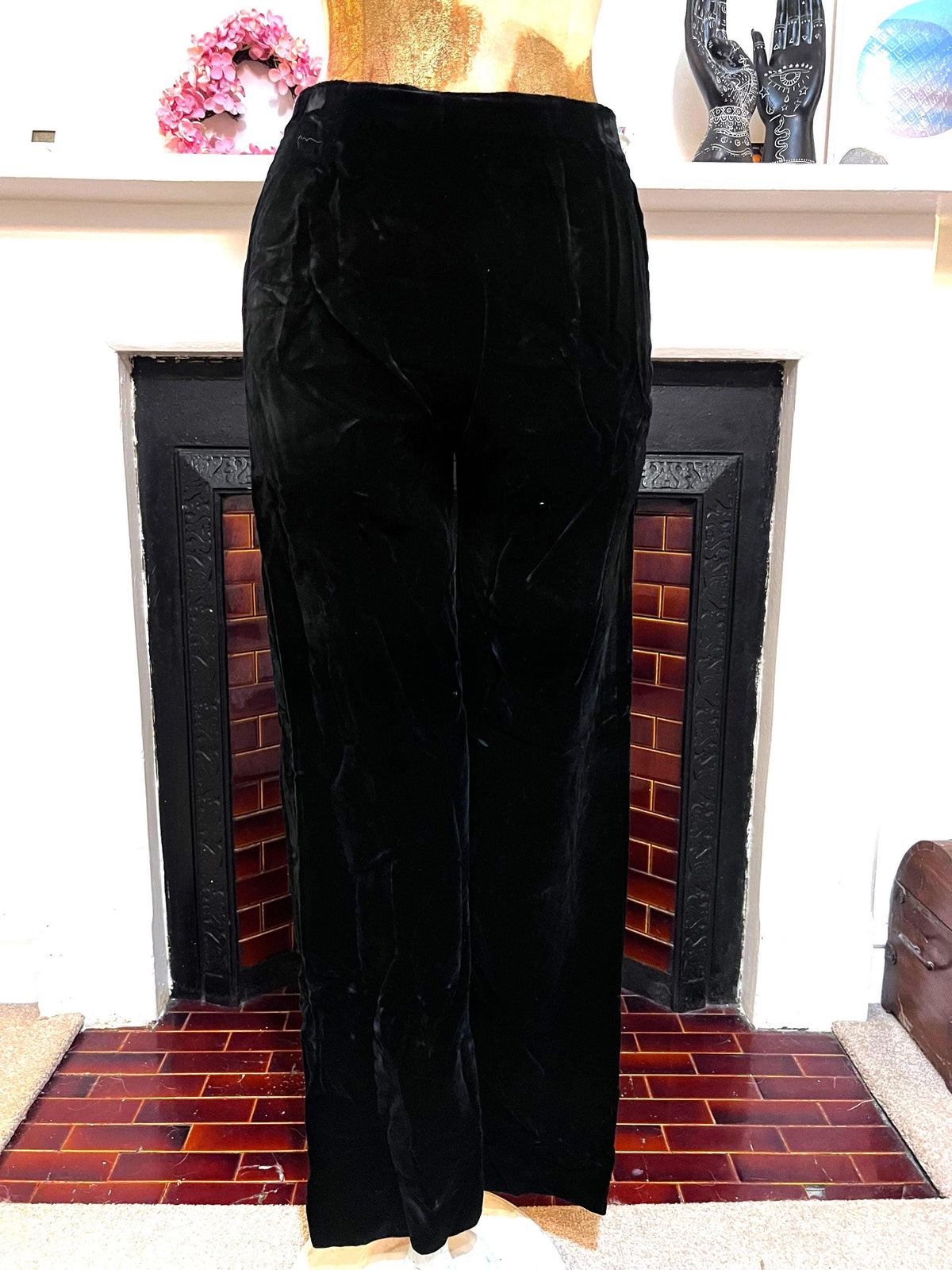 Jean Varon John Bates 1960s Brocade Tunic Dress & Velvet Trousers Set (UK 6-8)