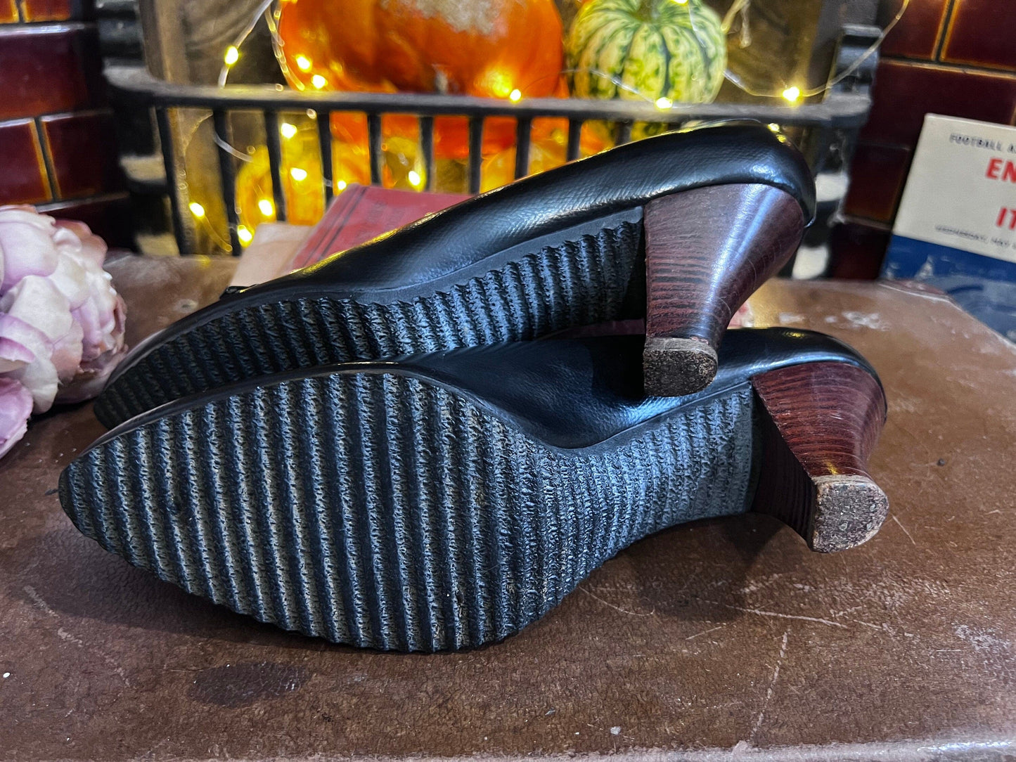 1940’s Vintage Shoes Black Suede Rayne Shoes Black Suede UK6 - Vintage stiletto - Vintage Shoes, 1940s Rayne Shoes, vintage shoes RAYNE