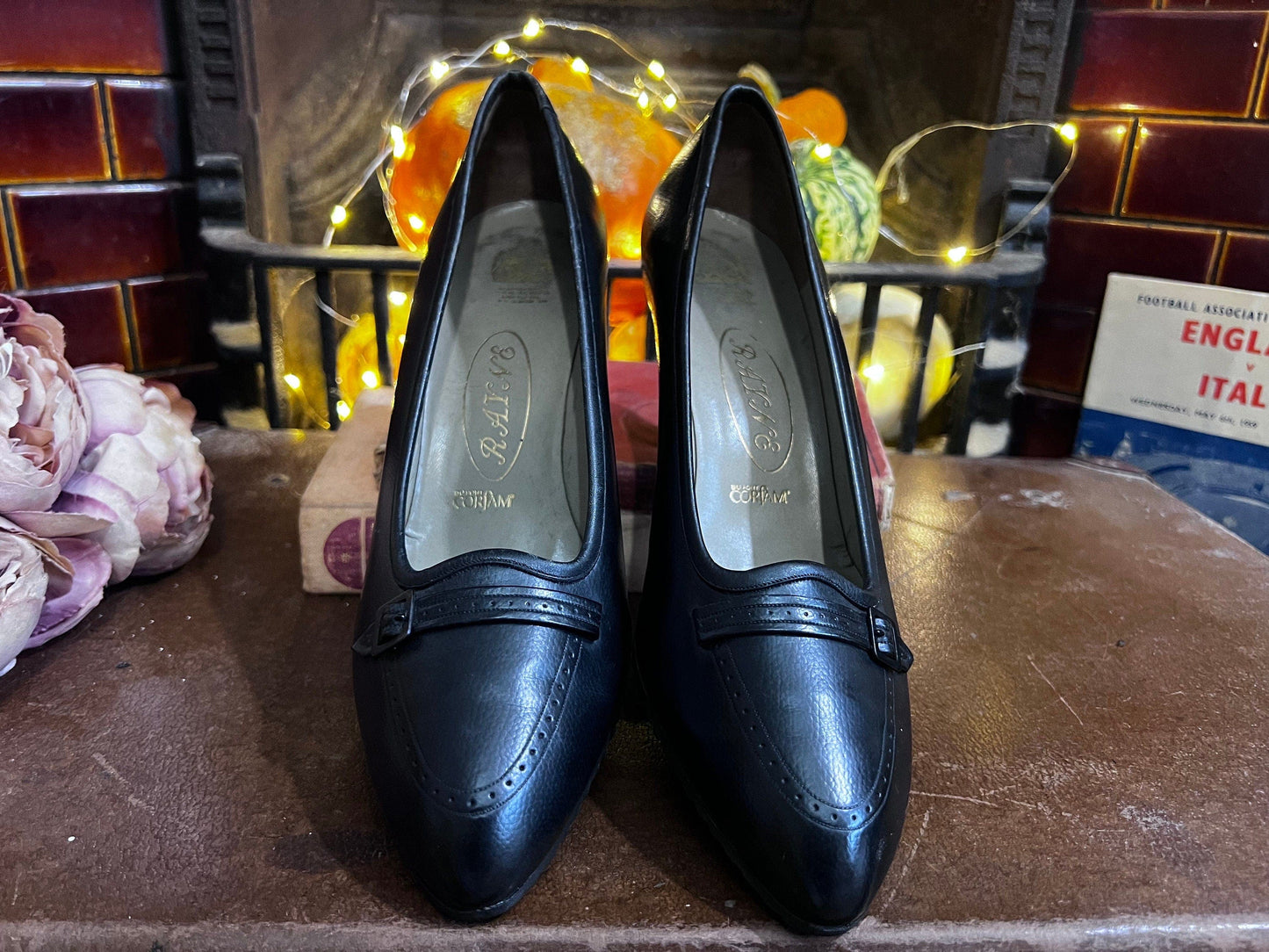 1940’s Vintage Shoes Black Suede Rayne Shoes Black Suede UK6 - Vintage stiletto - Vintage Shoes, 1940s Rayne Shoes, vintage shoes RAYNE
