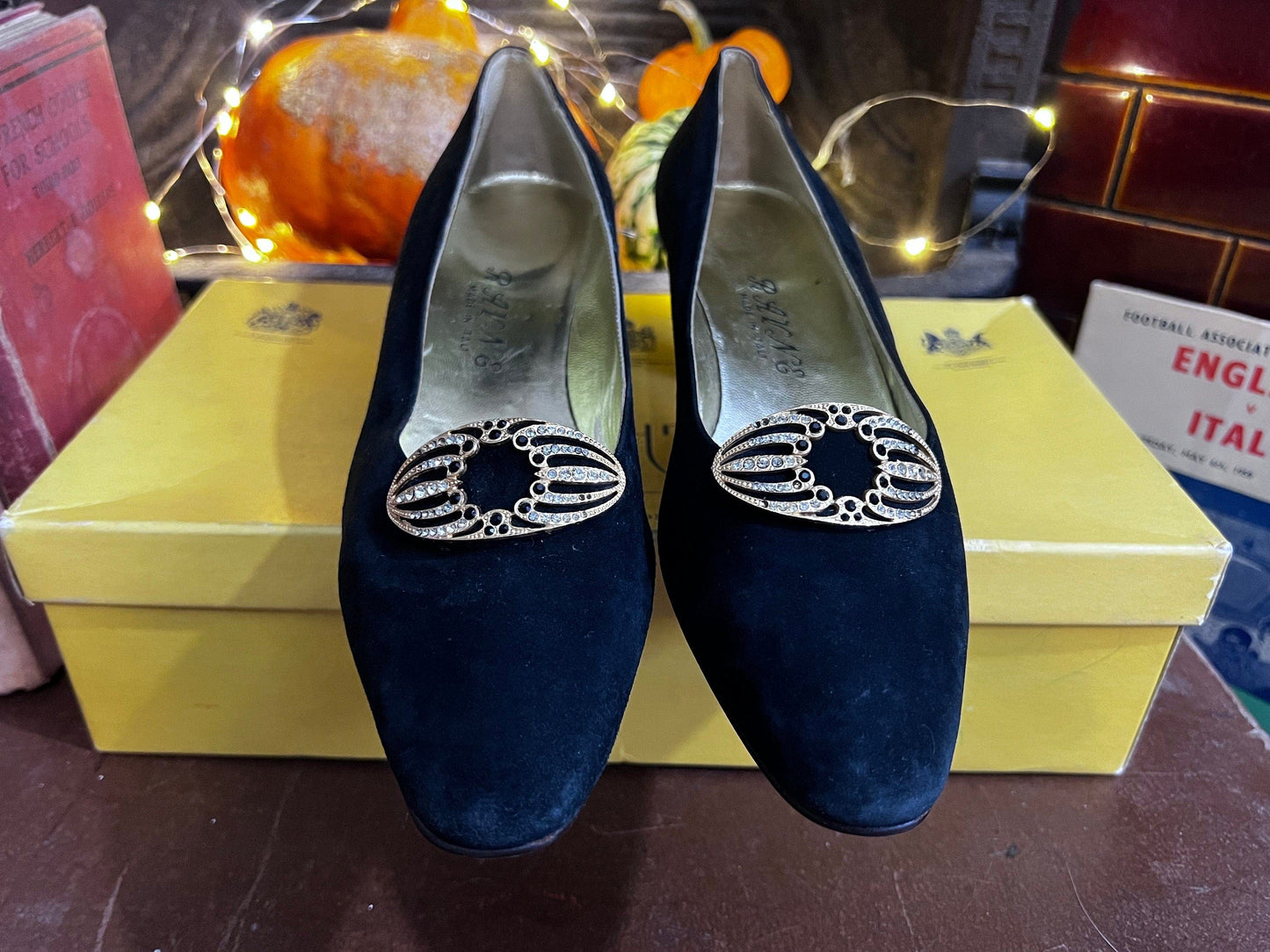 1960’s Vintage Shoes Black Suede Buckle Rayne Shoes Black Suede UK6 - Vintage UNWORN Vintage Shoes, 60s Rayne Shoes, vintage shoes with box