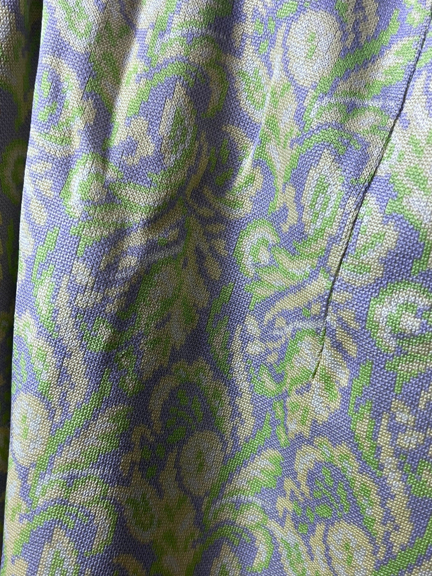 1960s vintage Dress Green Purple Floral Mini Dress - Sleeveless Handmade, cut out teardrop neckline, vintage dress, 1970s mini dress, mini