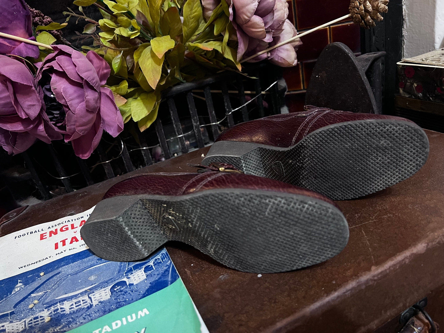 60’s Brown Shoes leather Buckle Skipping Shoes Brown leather - Vintage small shoes Vintage Shoes, 60s Shoes, vintage shoes & box UK2.5