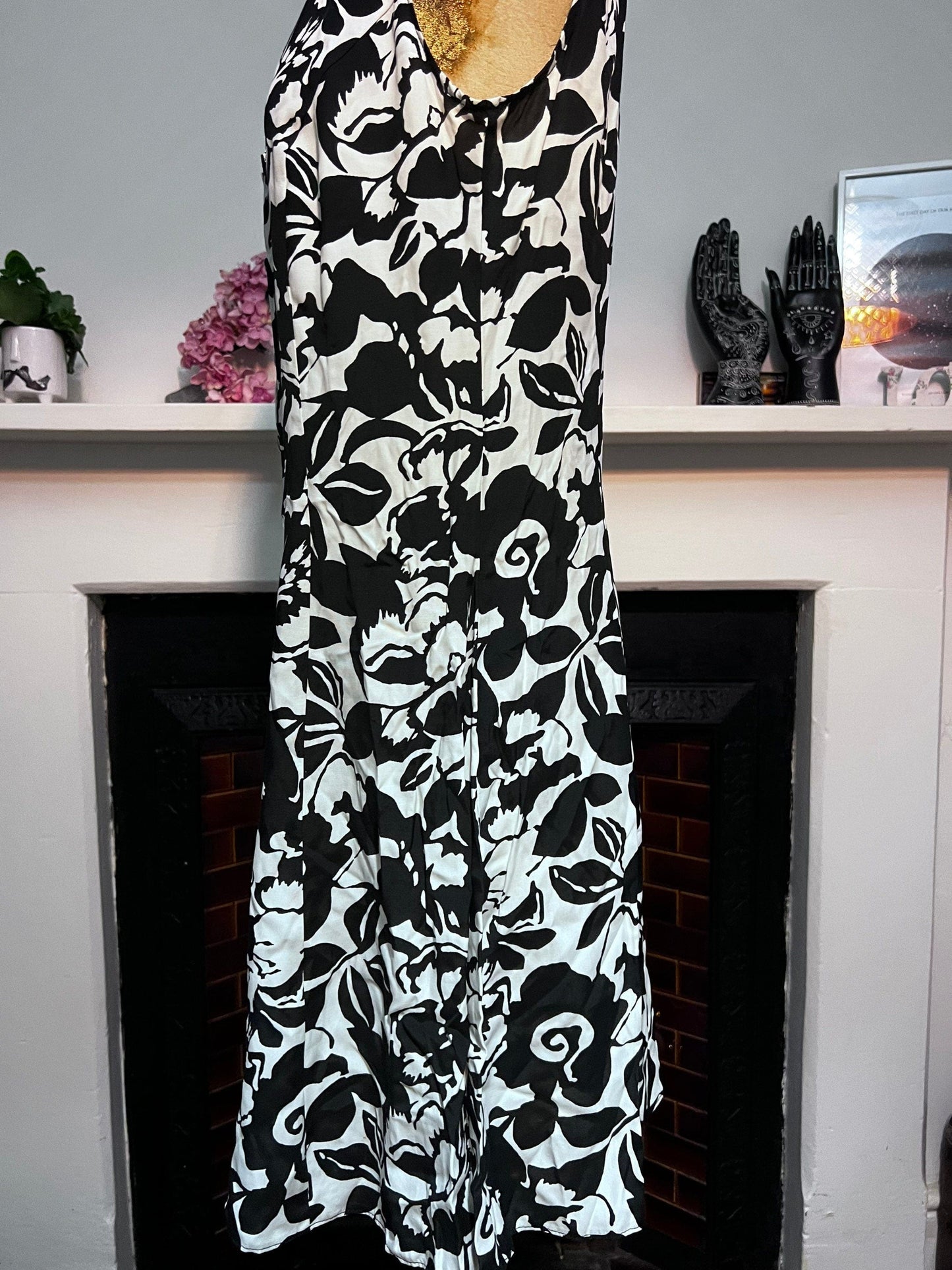 90s Vintage Playsuit Jumpsuit- St Michael Marks & Spencer Romper Playsuit Black and white