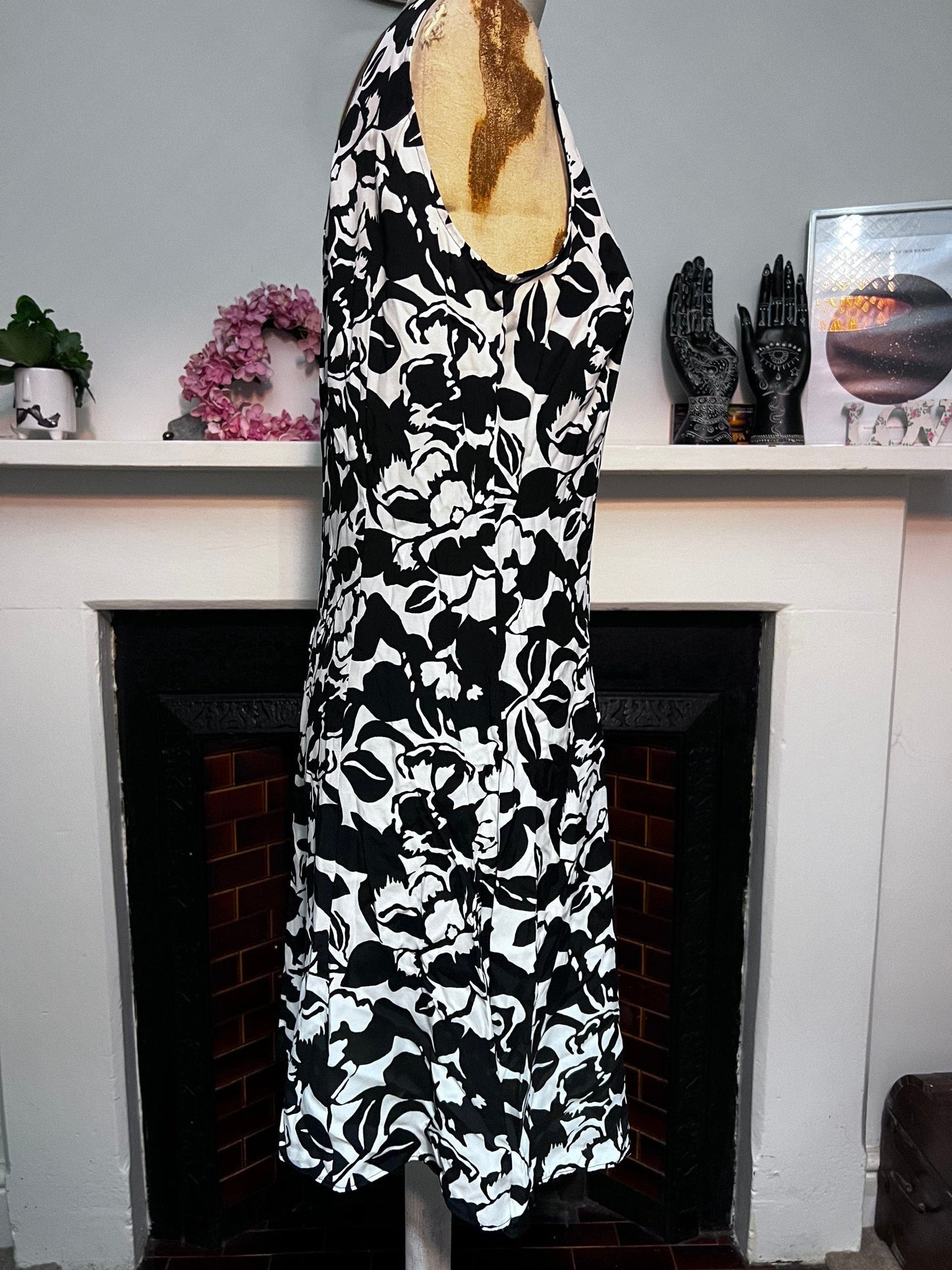 90s Vintage Playsuit Jumpsuit- St Michael Marks & Spencer Romper Playsuit Black and white