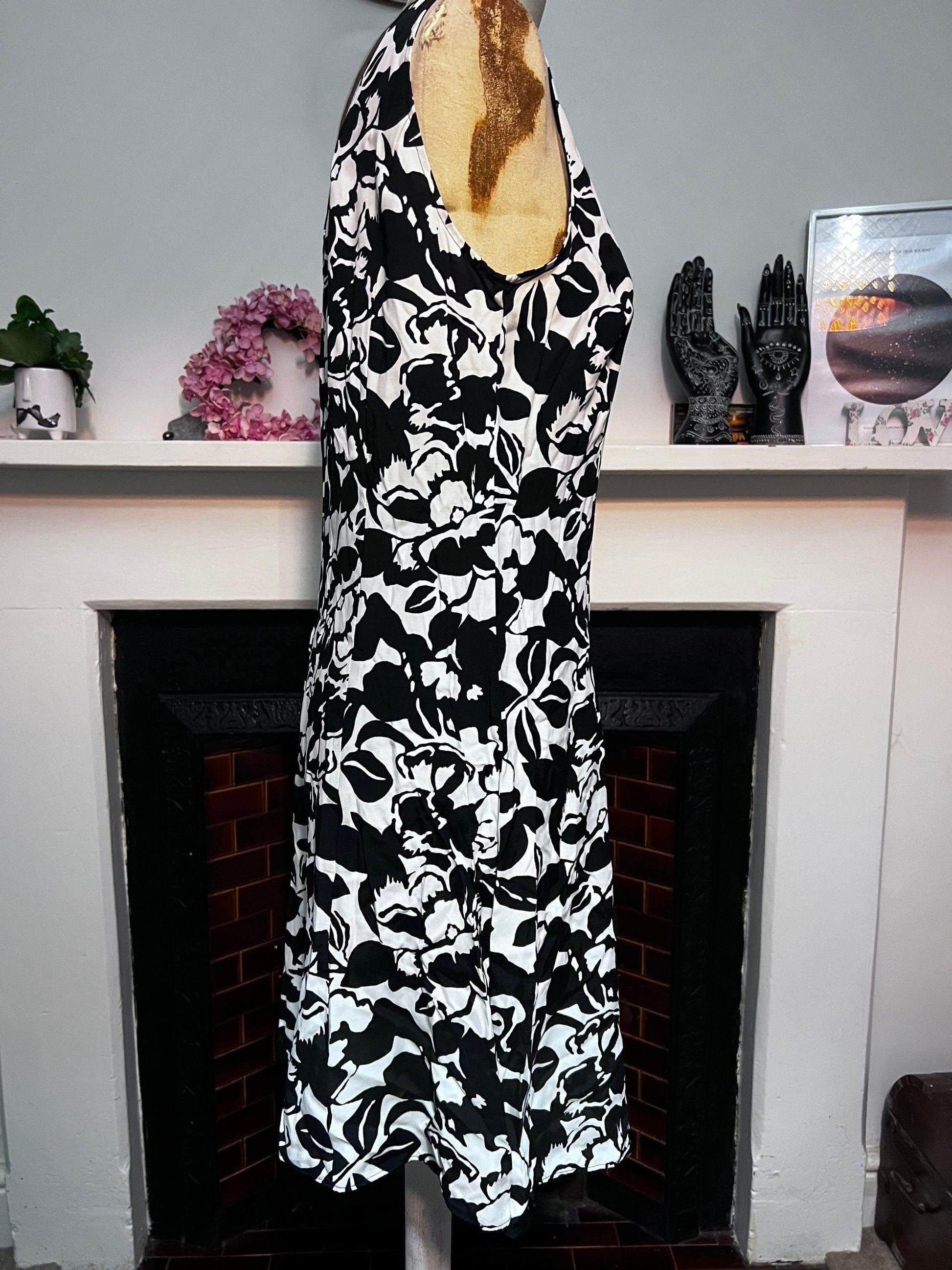 90s Vintage Playsuit Jumpsuit- St Michael Marks & Spencer Romper Playsuit Black and white