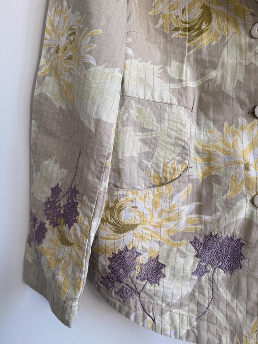 Noa Noa Quilted Jacket Carlsson Quilt XL Vintage Floral Jacket Scandinavian Cottagecore Cotton Jacket Boho Layering Piece