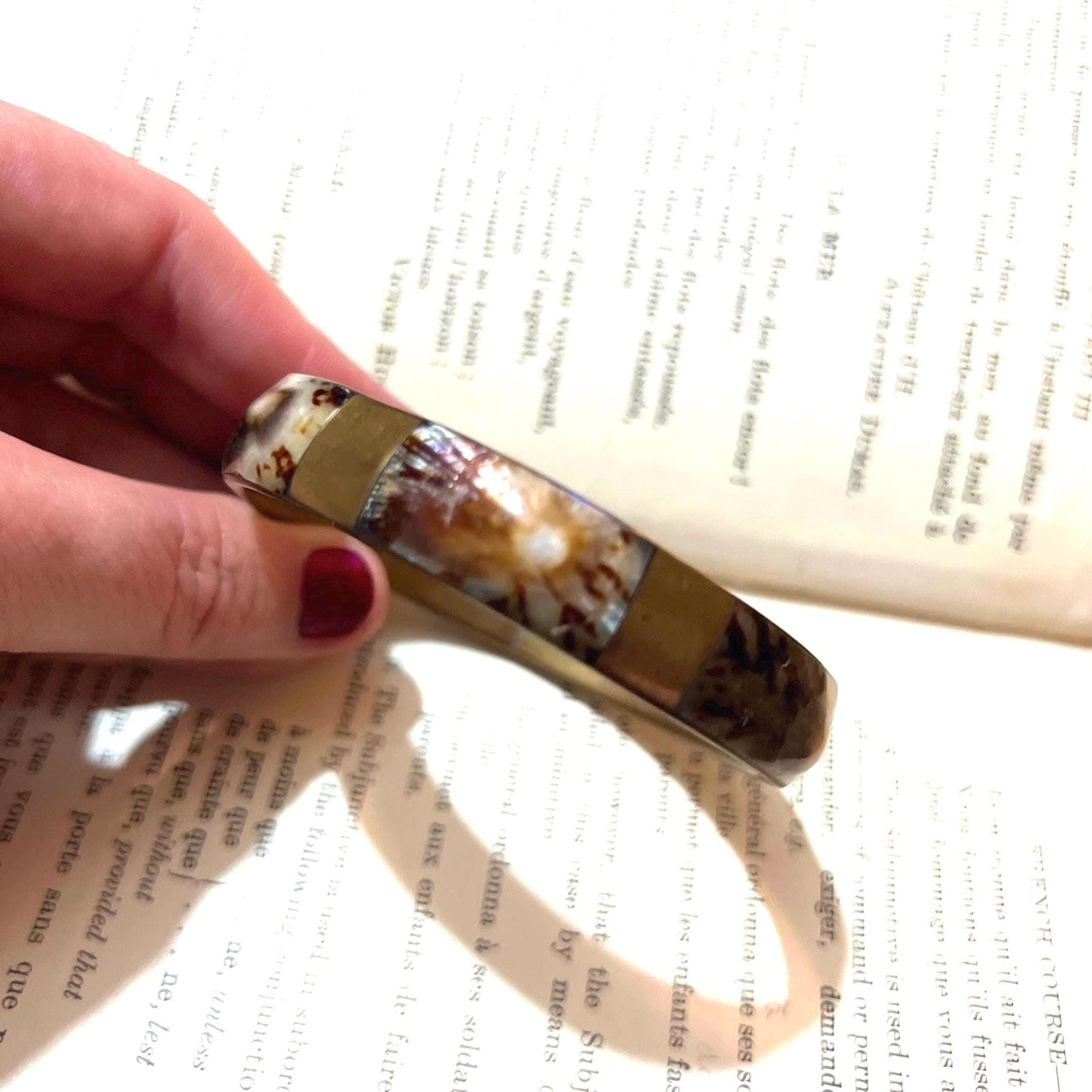 Brown Vintage Bangle, Metal Enamel Brown, Brown Bangle, Metal enamel Bangle, 1940s, 1950s, Stacking Bangle, Vintage Jewellery, Enamel