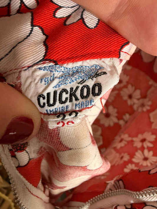 Cuckoo Red Floral Children's Playsuit Vintage 1960s 70s Cuckoo Girls Floral Playsuit Size 22 | Empire Made Children's Romper