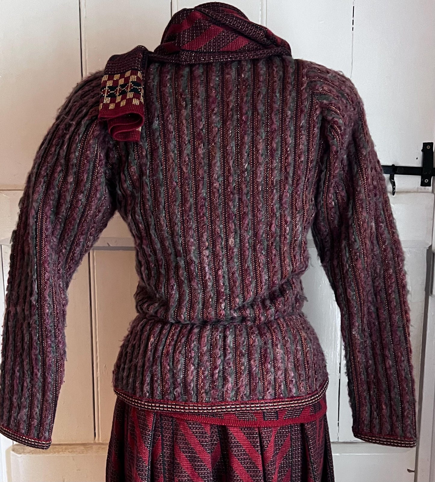 Bill Gibb Knit Set 1980s 1970s Skirt, Top, Cardigan and Scarf -
