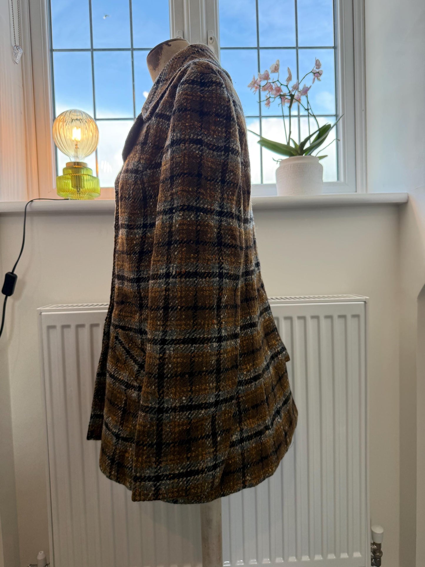 Vintage 1950s Pendleton Wool Coat – Brown Plaid Check Jacket, Pure Virgin Wool, USA Made, Size M