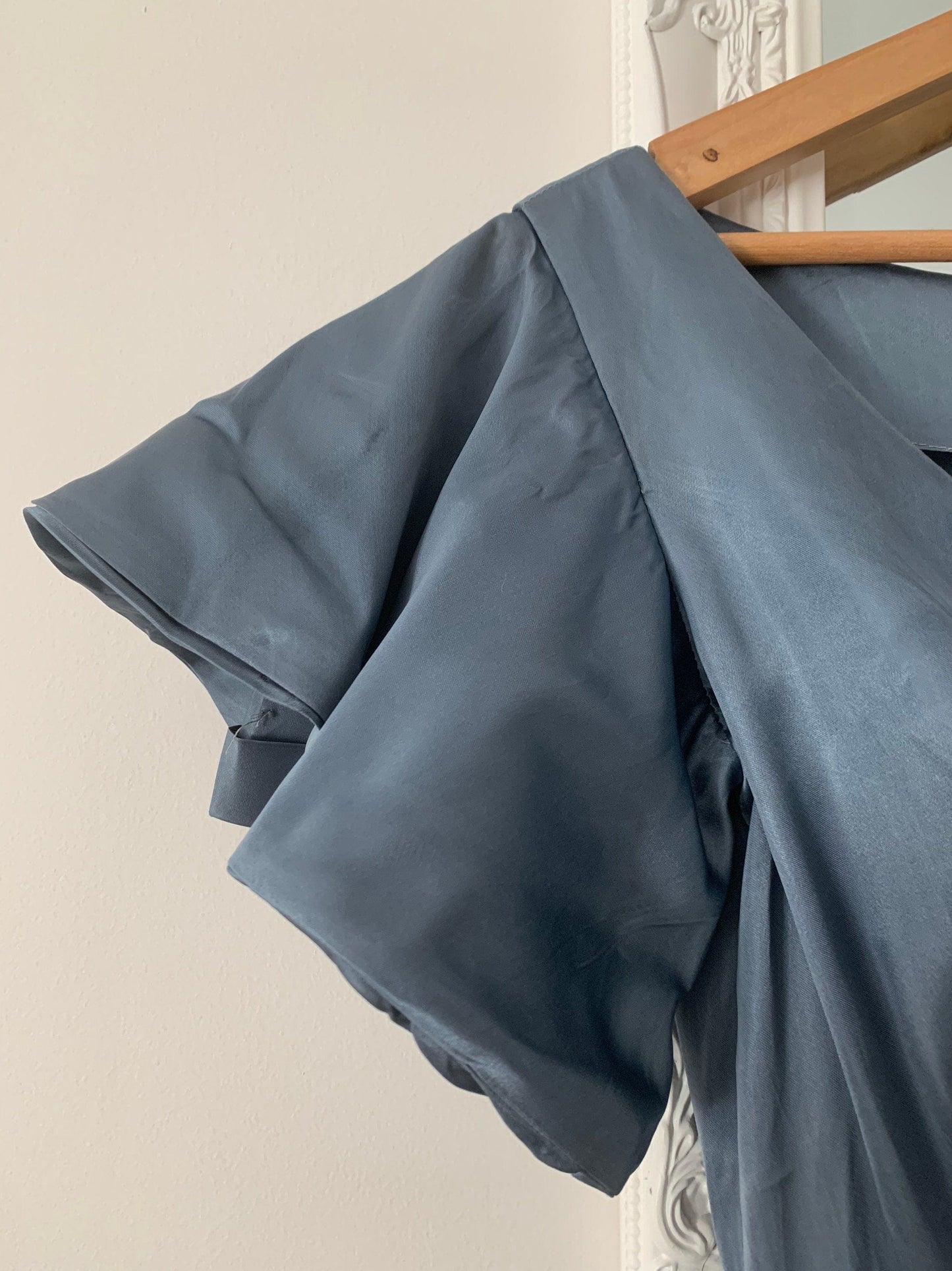 Vintage 1940s Satin Dress Petrol Blue Dress - Divine Miss - New York