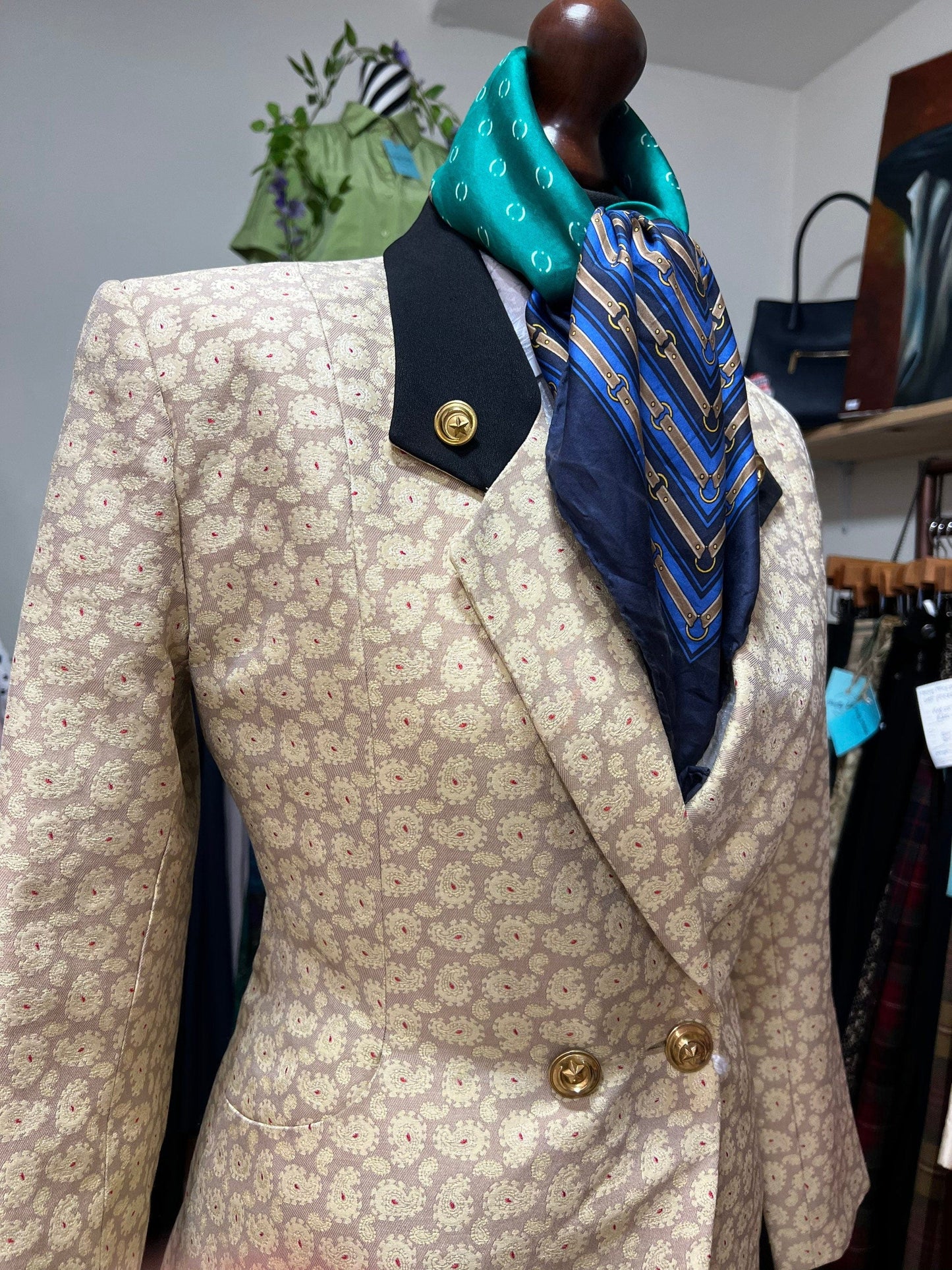 Rifat Ozbek Vintage Blazer late 1980’s early 1990s Tailored Paisley Blazer Jacket