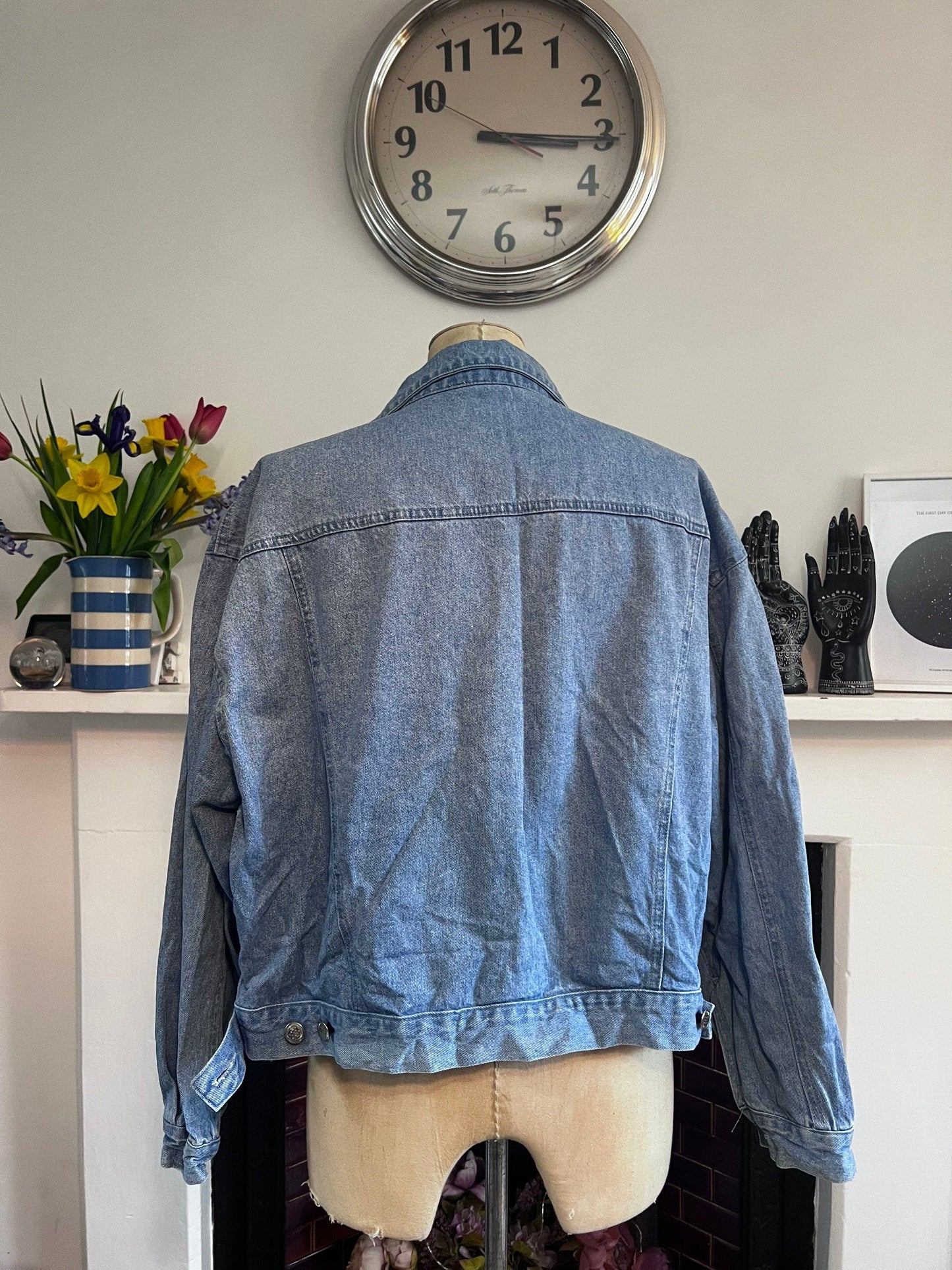 Vintage blue denim jacket 80’s denim jacket - Vintage denim Jacket Blue Stonewashed Denim - Fitted UK12-14