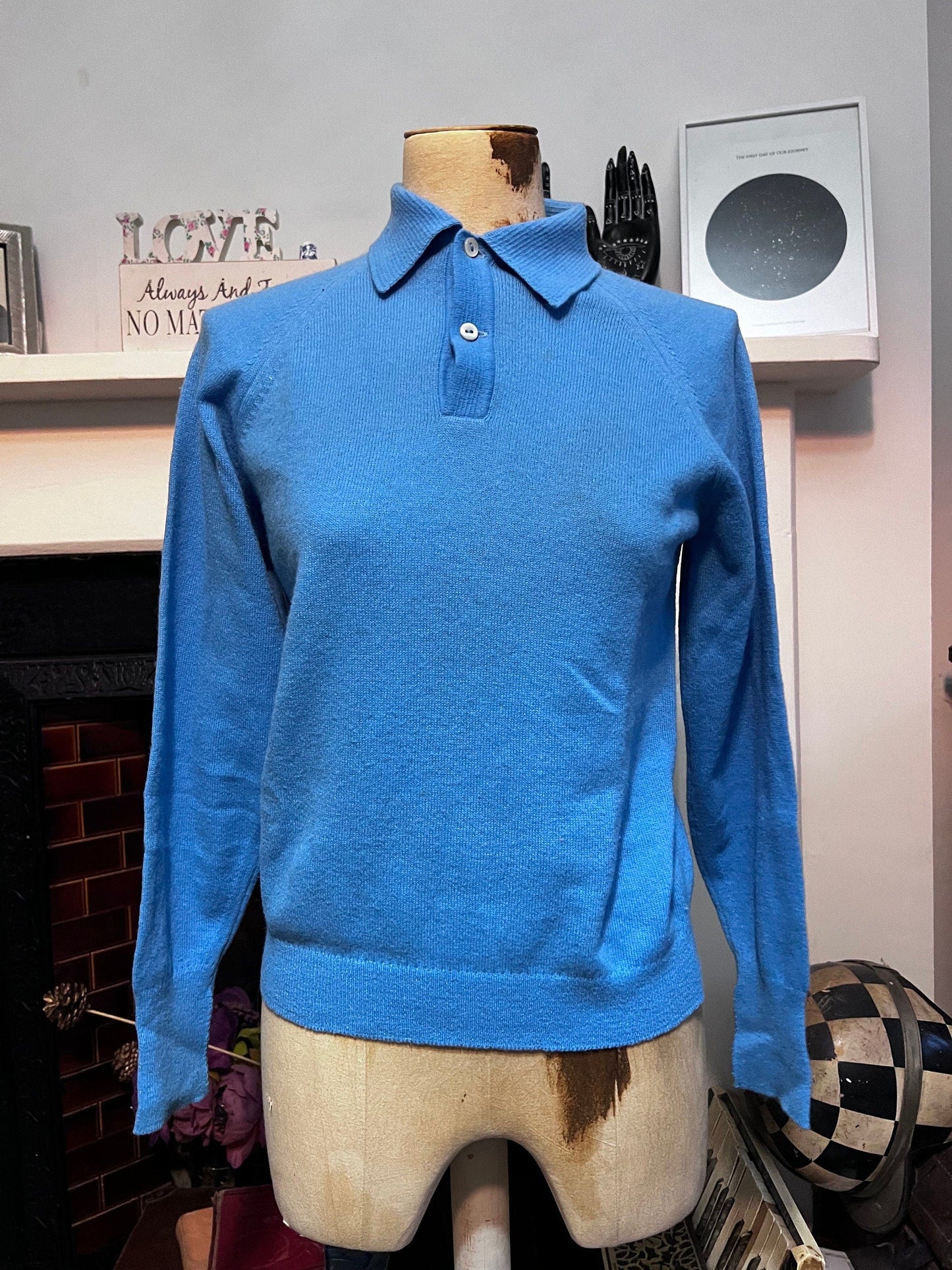 Vintage blue jumper lambswool jumper powder blue jumper, blue vintage knitwear, vintage pullover, vintage jumper, 1950s, vintage knitwear
