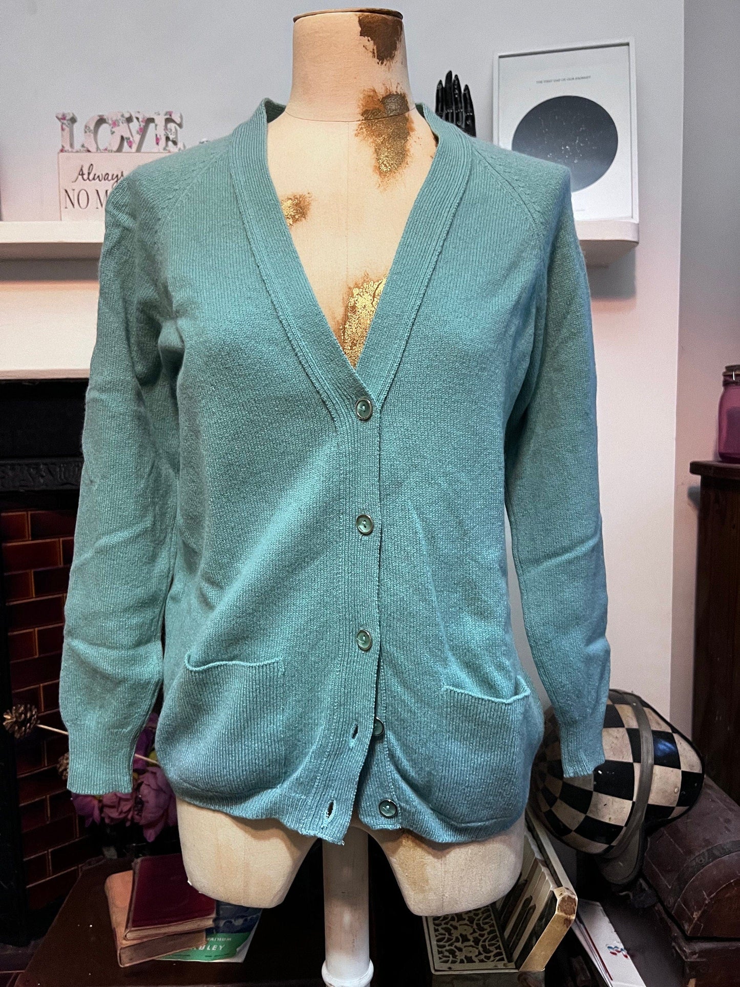 Vintage duck egg blue cardigan, duck egg blue jumper, blue vintage knitwear, vintage cardigan, vintage cardi, 1980s, vintage knitwear, jumpe
