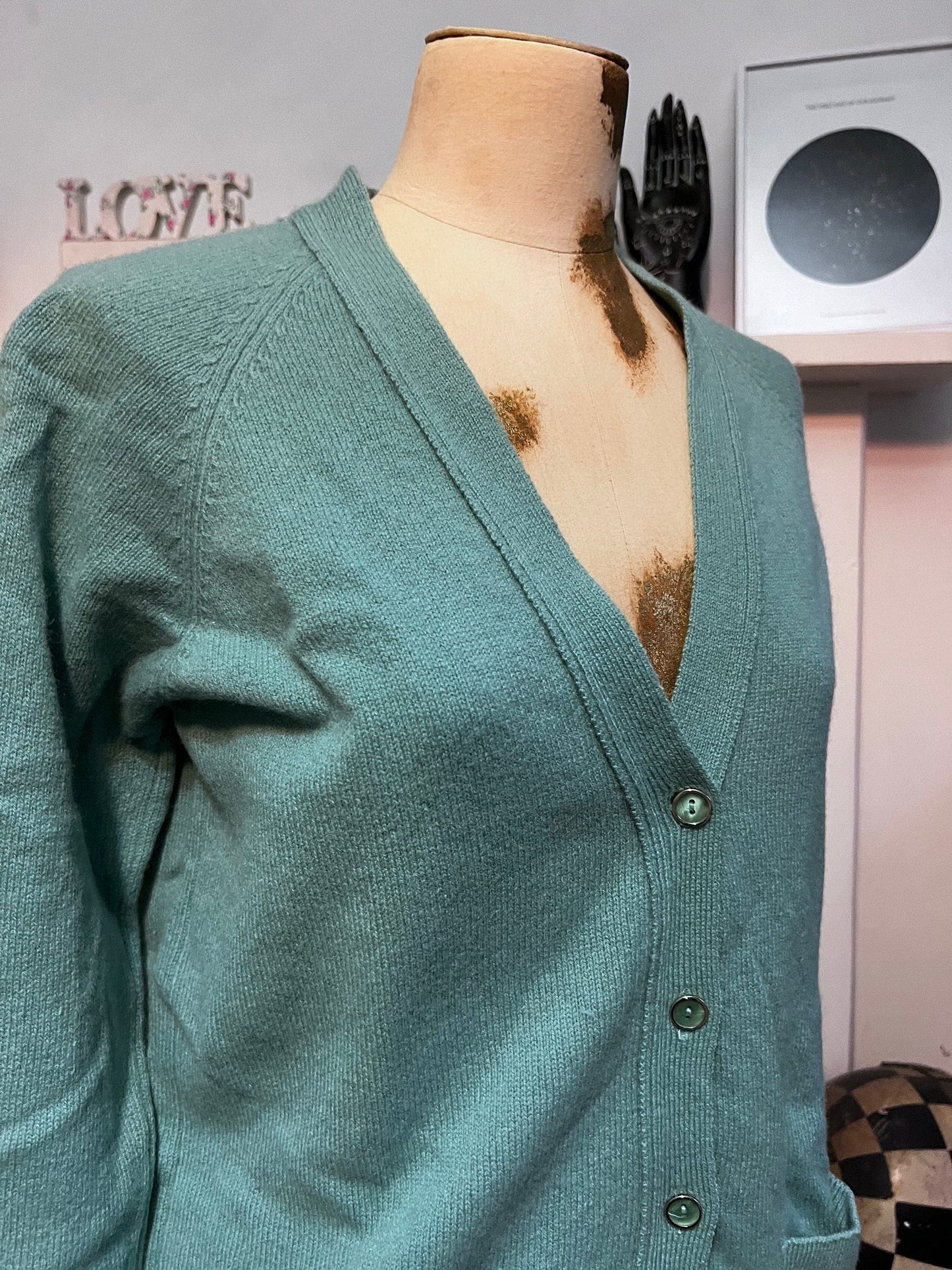 Vintage duck egg blue cardigan, duck egg blue jumper, blue vintage knitwear, vintage cardigan, vintage cardi, 1980s, vintage knitwear, jumpe