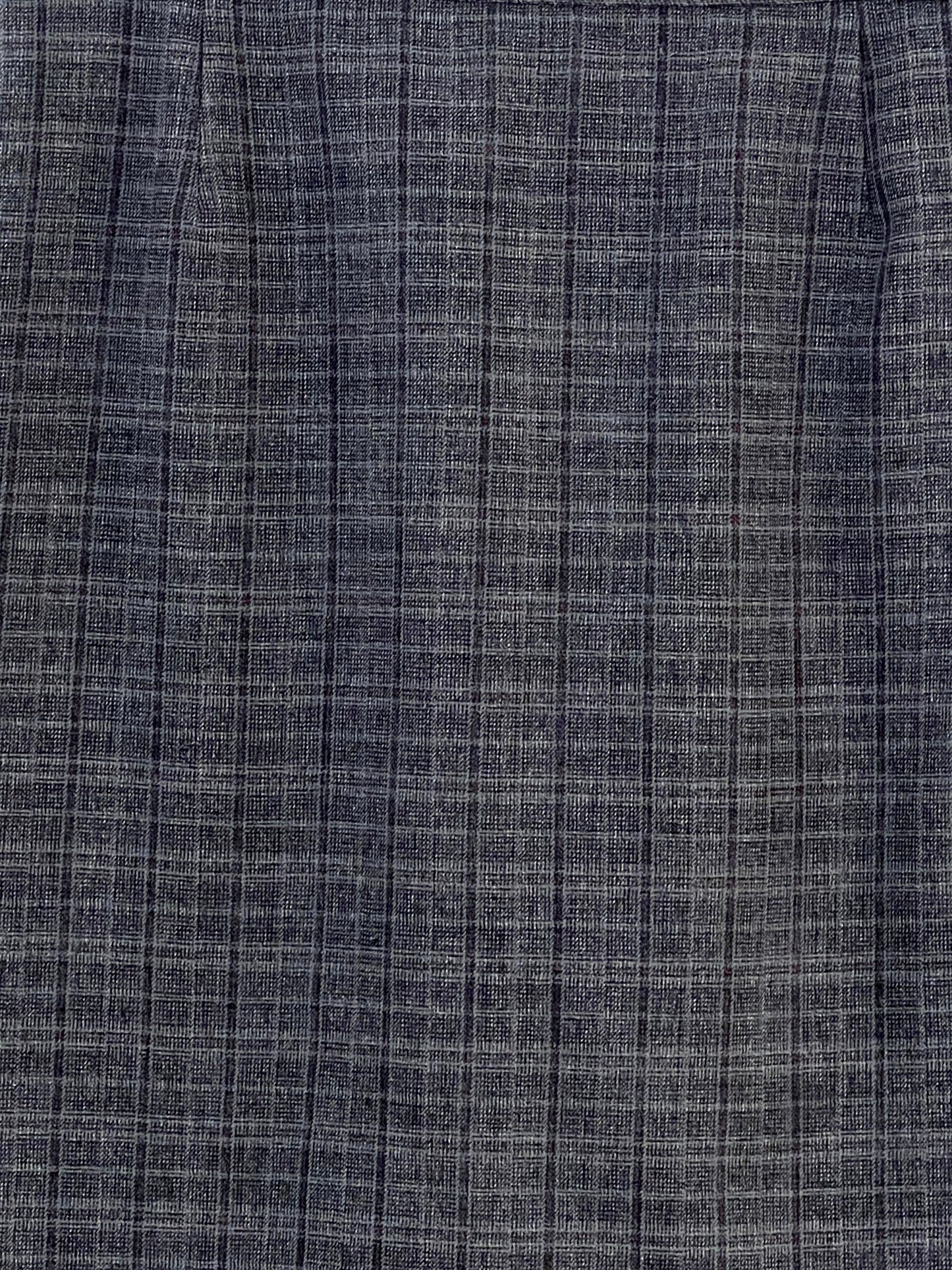 Vintage Checked Skirt Midi Length Grey and dark red checked skirt UK Size 14-16