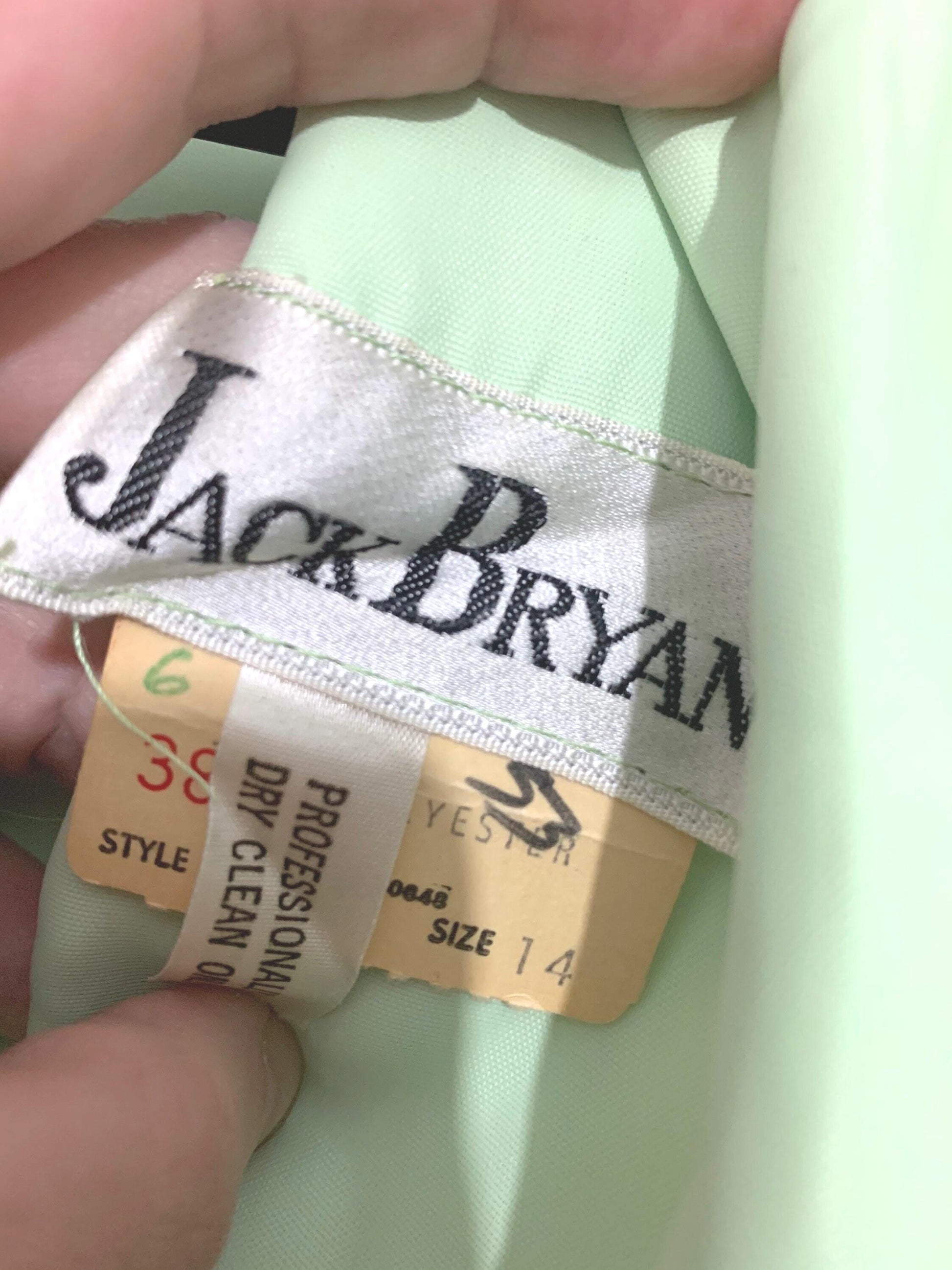 Vintage Chiffon Maxi Lime Green - Beaded Chiffon Dress - Deadstock 1970s Jack Bryan