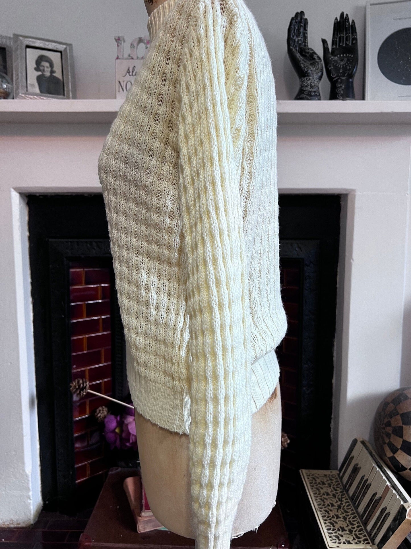 Vintage cream jumper acrylic jumper cream jumper, cream vintage knitwear, vintage pullover, vintage jumper, 1950s Vintage jumper, pullover