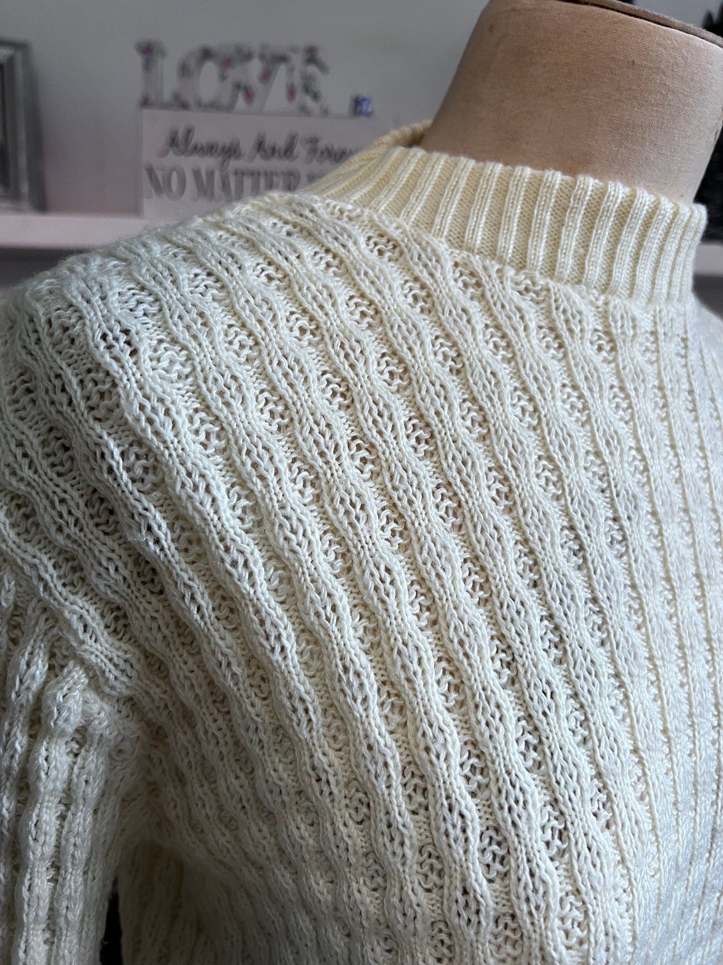 Vintage cream jumper acrylic jumper cream jumper, cream vintage knitwear, vintage pullover, vintage jumper, 1950s Vintage jumper, pullover
