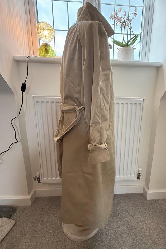 Vintage Dannimac Trench Coat – Beige Belted Mac / Raincoat, Size UK 12–14, Classic 1980s Style