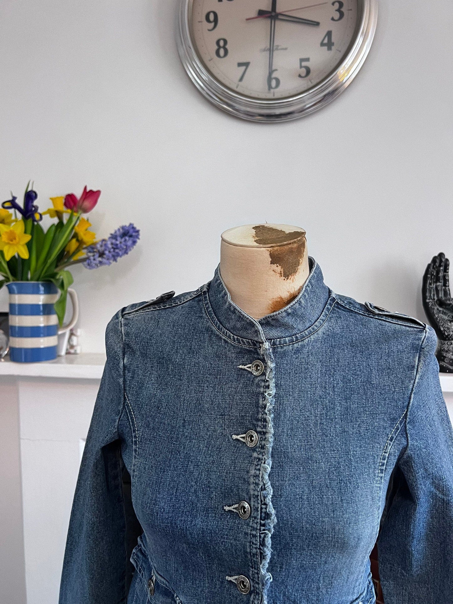 Vintage blue kids denim jacket 80’s denim jacket - Vintage denim Jacket Blue Stonewashed Denim - Fitted Age 9 XS