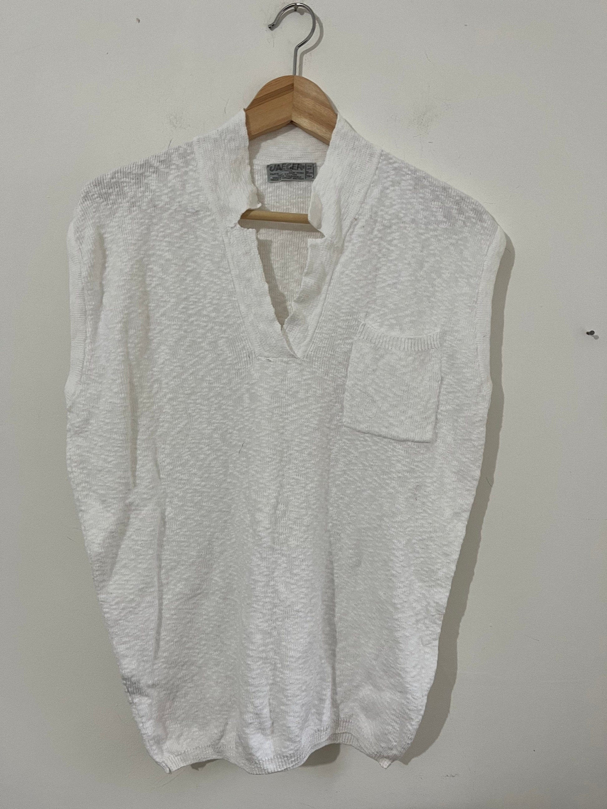 80s white Jaeger Jumper knitwear white fine knit jumper