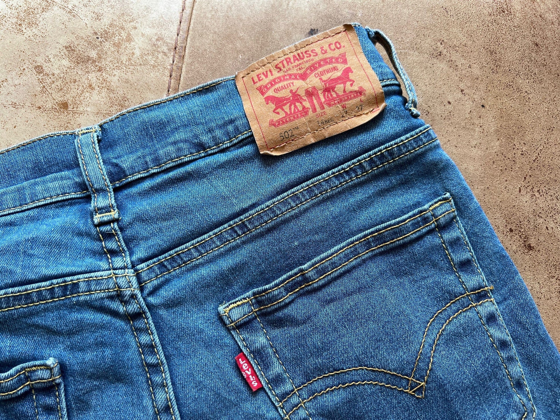 Vintage Denim Short Levi Cut Offs W27 - light stone wash denim shorts - Levi Jeans Cut Offs 502