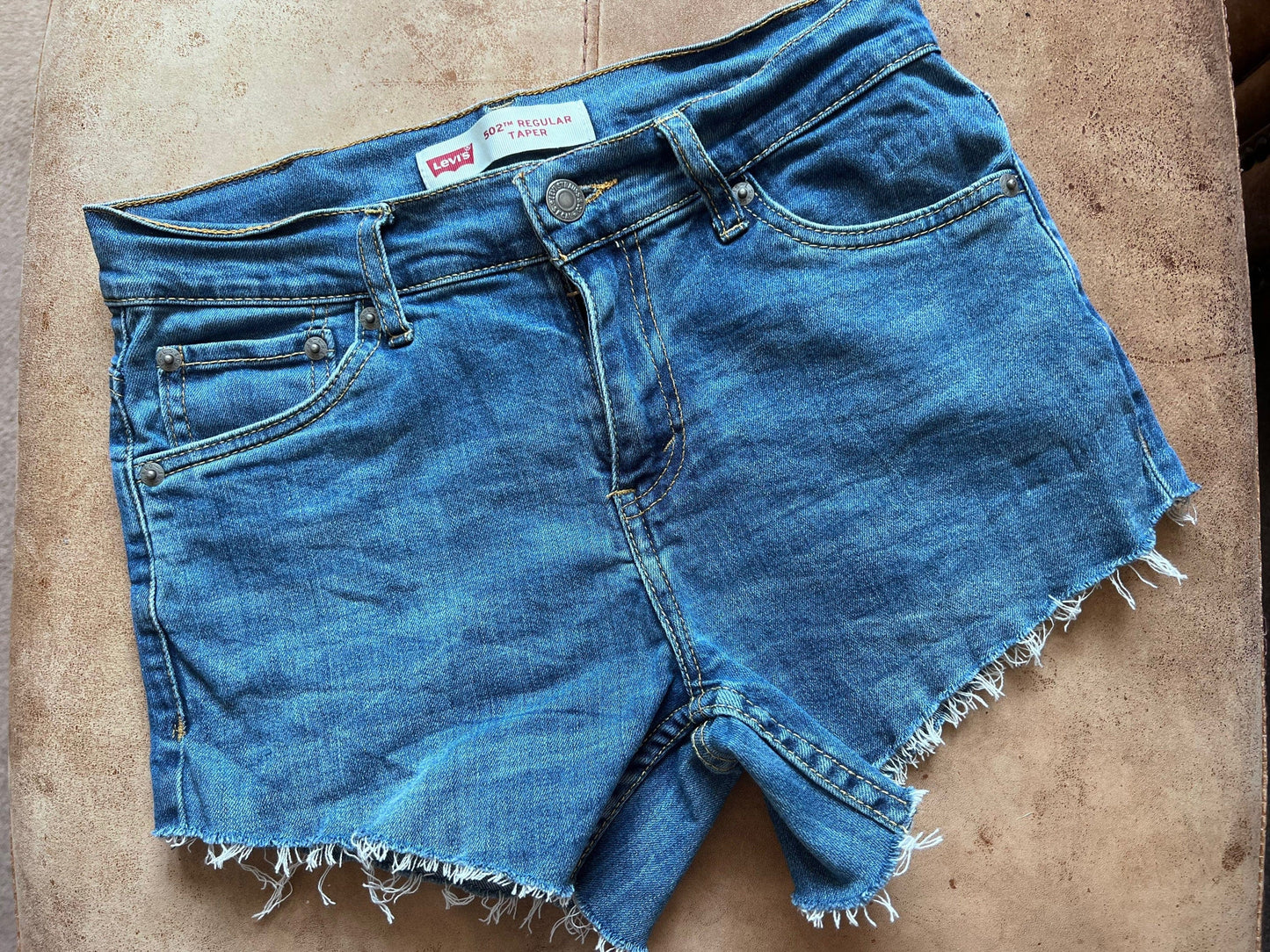 Vintage Denim Short Levi Cut Offs W27 - light stone wash denim shorts - Levi Jeans Cut Offs 502
