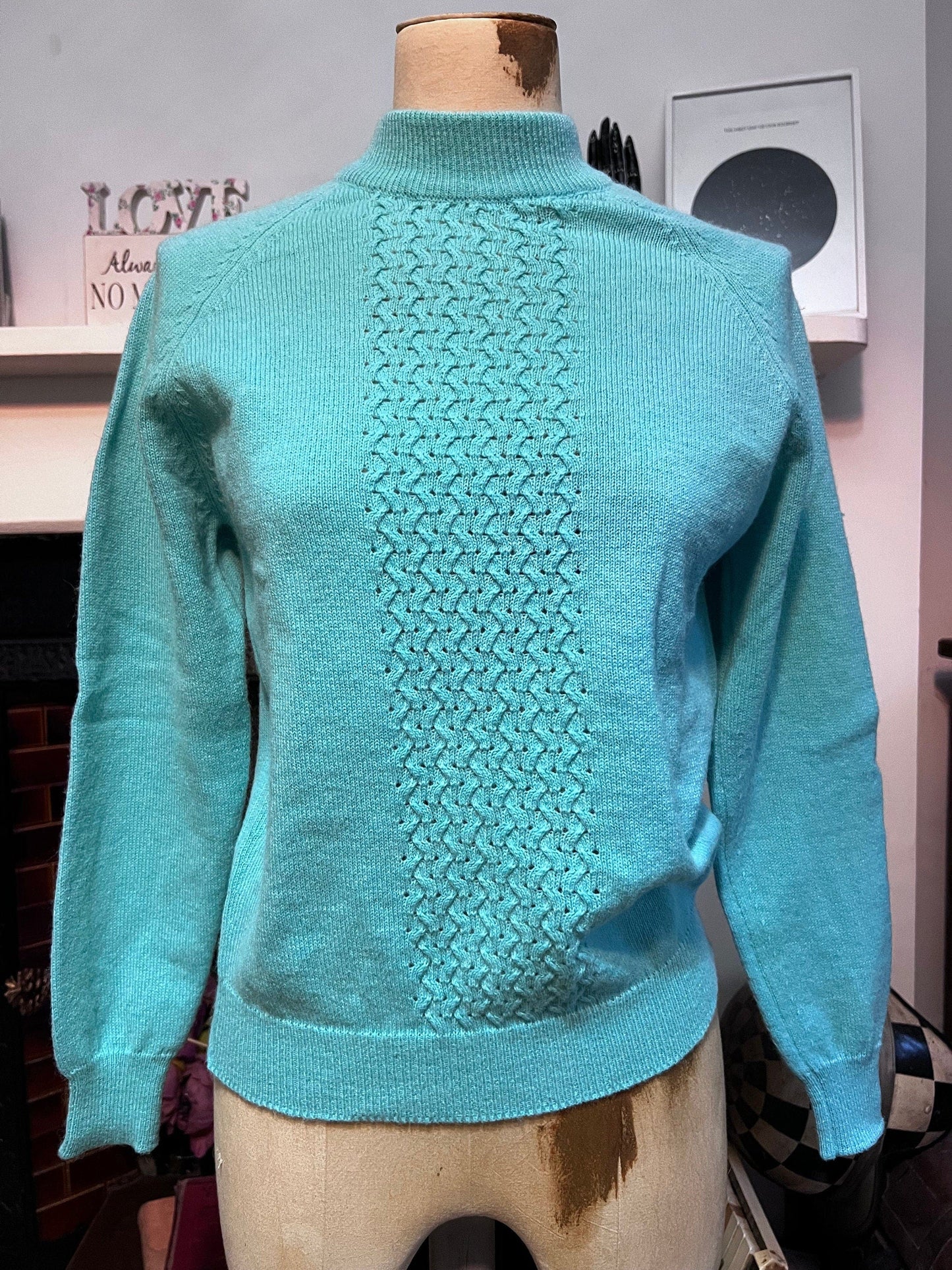 Vintage mint jumper acrylic mix jumper mint green jumper, mint vintage knitwear, vintage pullover, vintage jumper, 1950s, vintage knitwear
