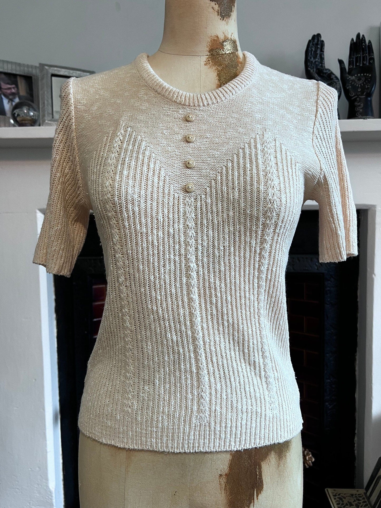 Vintage peach jumper courtelle acrylic jumper peach jumper, peach vintage knitwear, vintage pullover, vintage jumper, 1950s St Michael M&S
