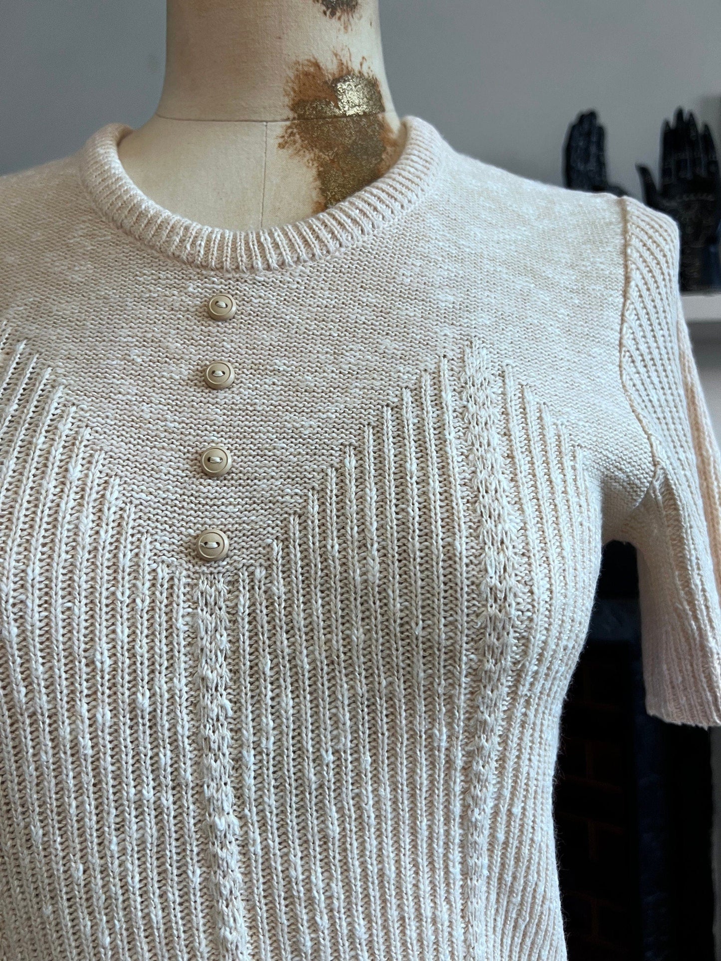 Vintage peach jumper courtelle acrylic jumper peach jumper, peach vintage knitwear, vintage pullover, vintage jumper, 1950s St Michael M&S
