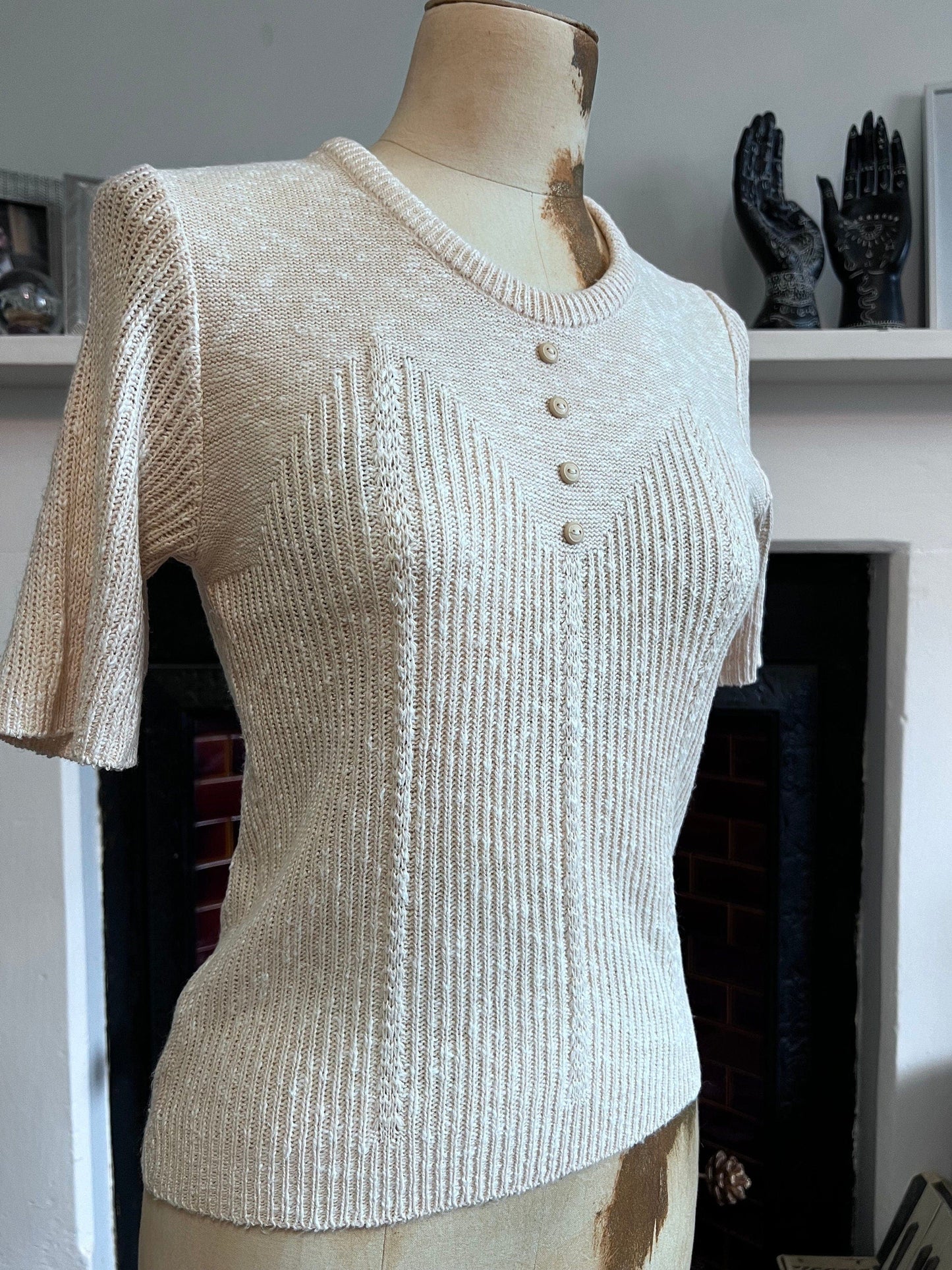 Vintage peach jumper courtelle acrylic jumper peach jumper, peach vintage knitwear, vintage pullover, vintage jumper, 1950s St Michael M&S