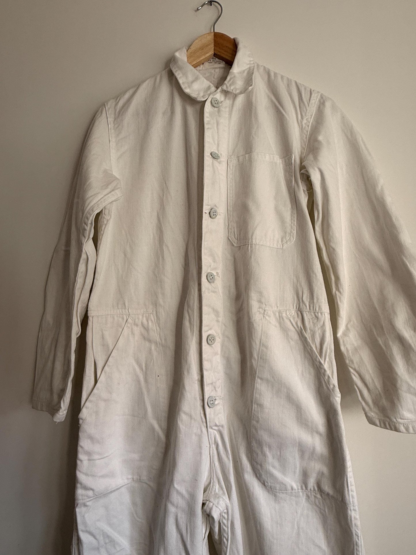 Vintage Pexwear White Cotton Boiler Suit | Royal Warrant British Workwear Overalls