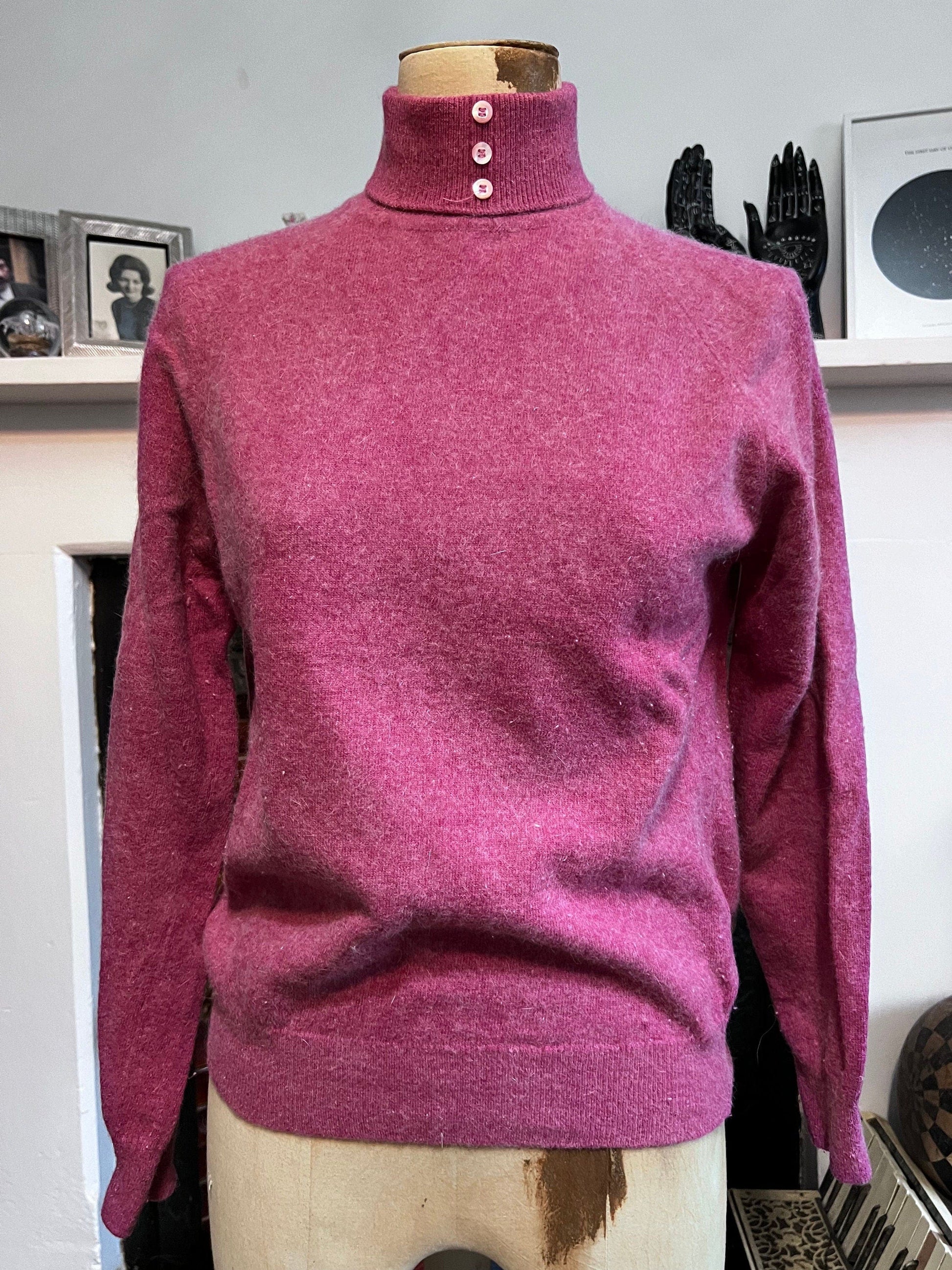 Vintage raspberry pink jumper lambswool jumper pink jumper, vintage knitwear, vintage pullover, vintage jumper, 1950s, vintage knitwear ango