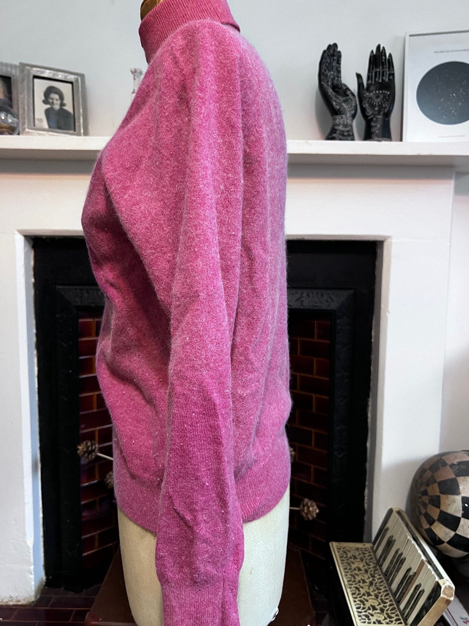 Vintage raspberry pink jumper lambswool jumper pink jumper, vintage knitwear, vintage pullover, vintage jumper, 1950s, vintage knitwear ango