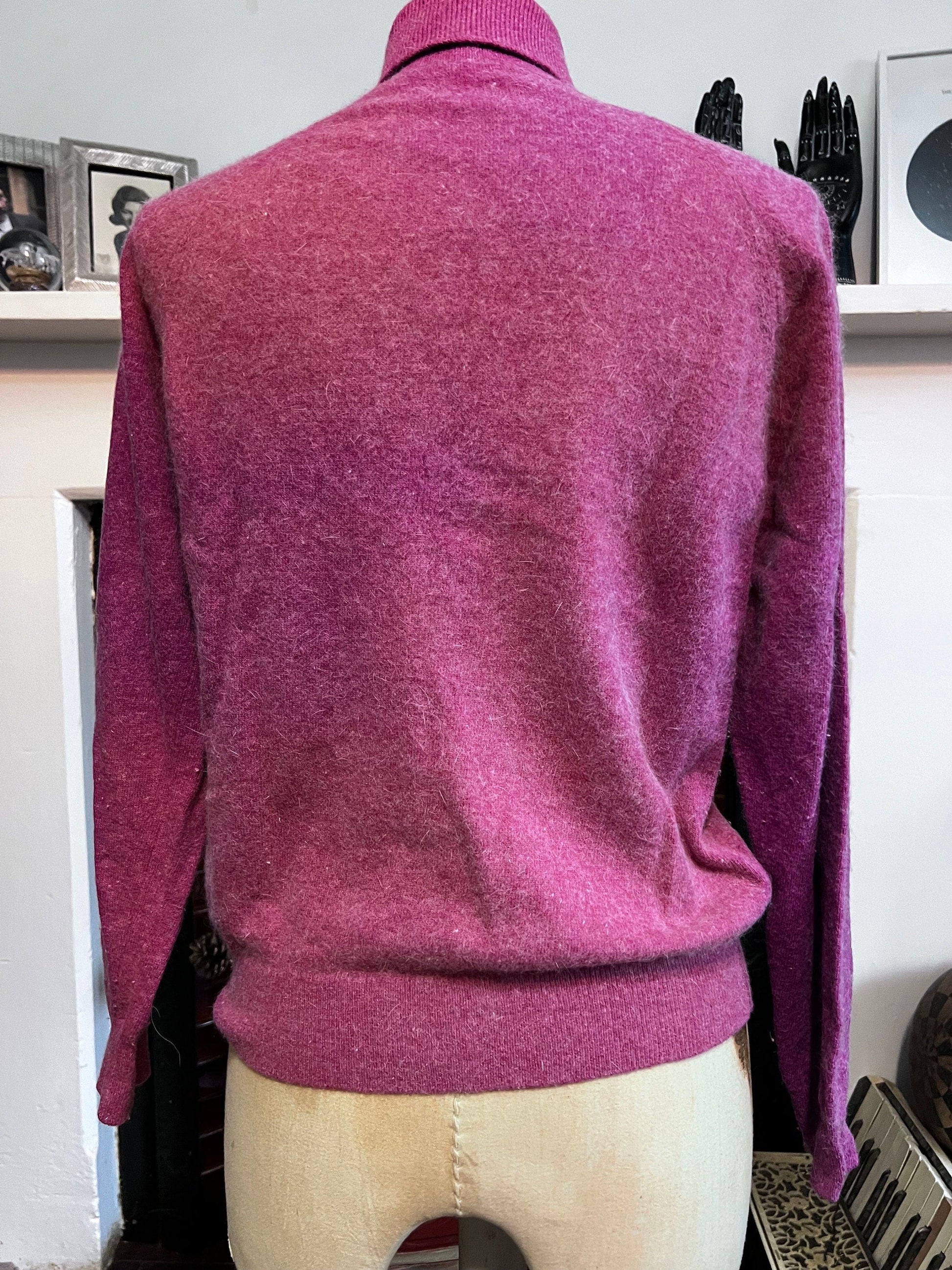 Vintage raspberry pink jumper lambswool jumper pink jumper, vintage knitwear, vintage pullover, vintage jumper, 1950s, vintage knitwear ango