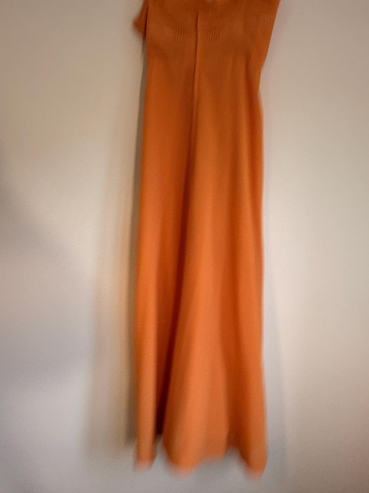 Vintage Susan Small Orange Maxi Dress | 1970s Strappy Evening Dress | Cutwork Bodice Size 10