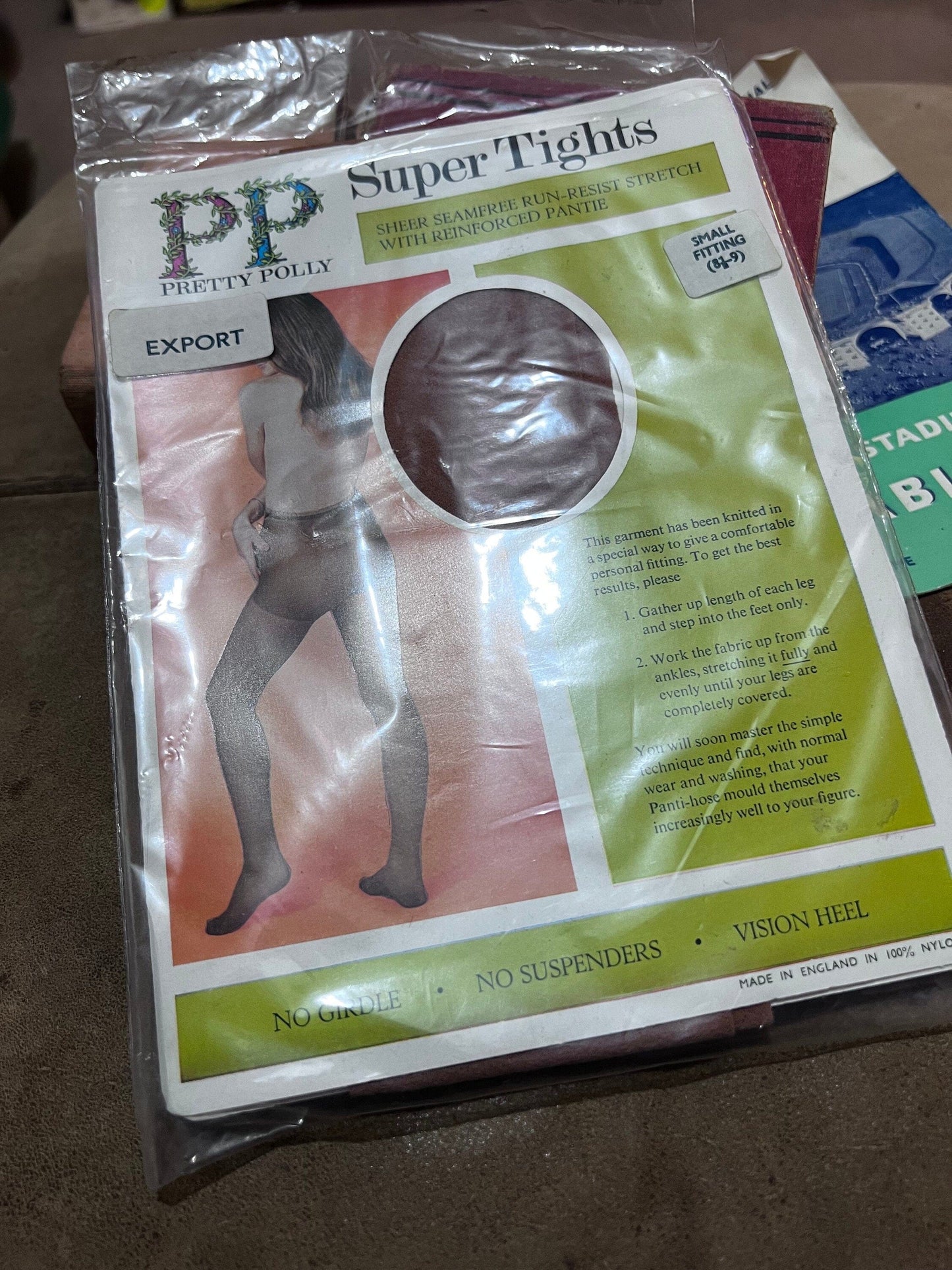 Vintage Womens Dark Tan Tights Deadstock Tights Brown Retro 60s 70s 1960s 1970s New in Packaging, vintage tights, vintage pretty polly