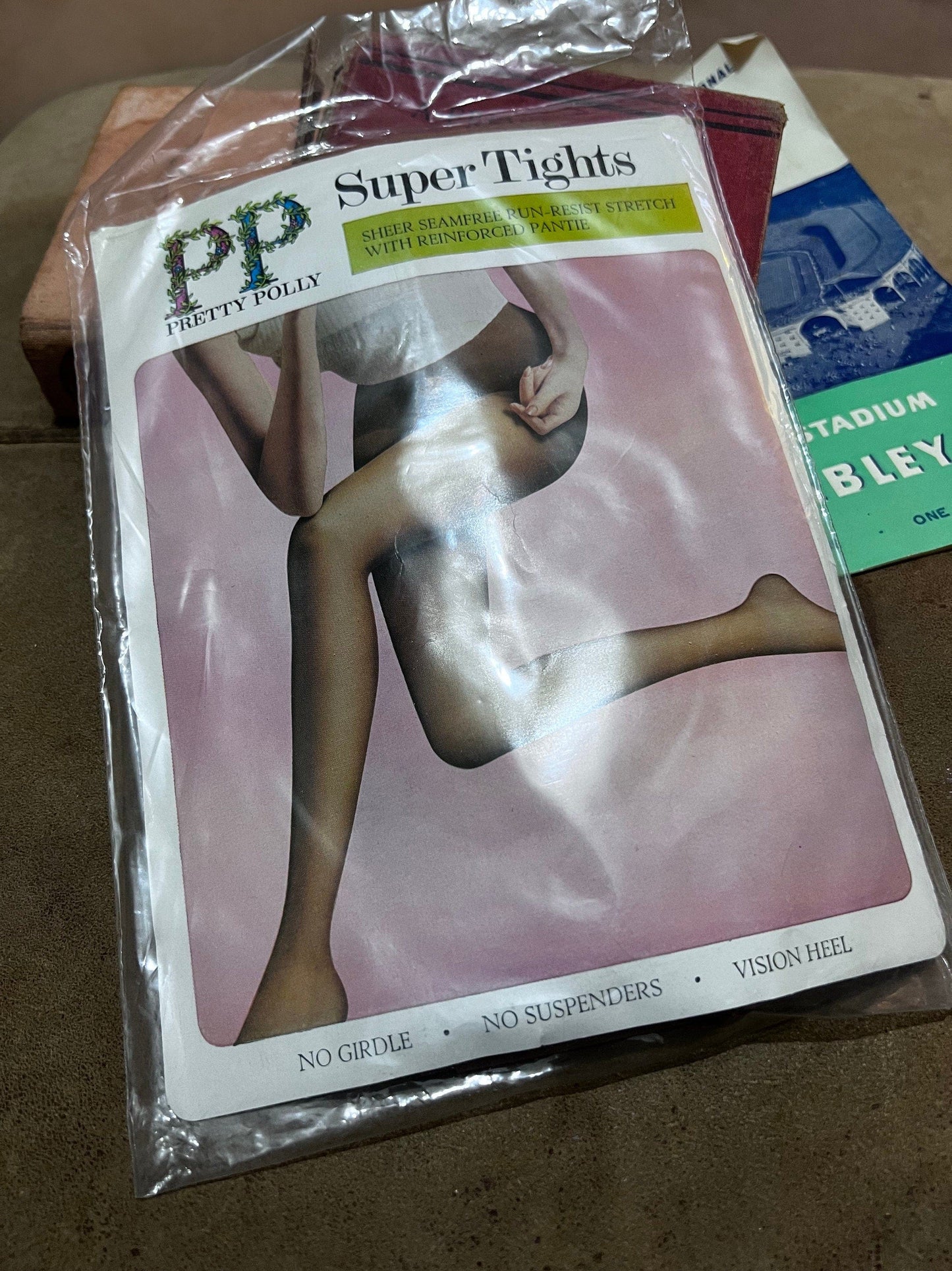 Vintage Womens Dark Tan Tights Deadstock Tights Brown Retro 60s 70s 1960s 1970s New in Packaging, vintage tights, vintage pretty polly