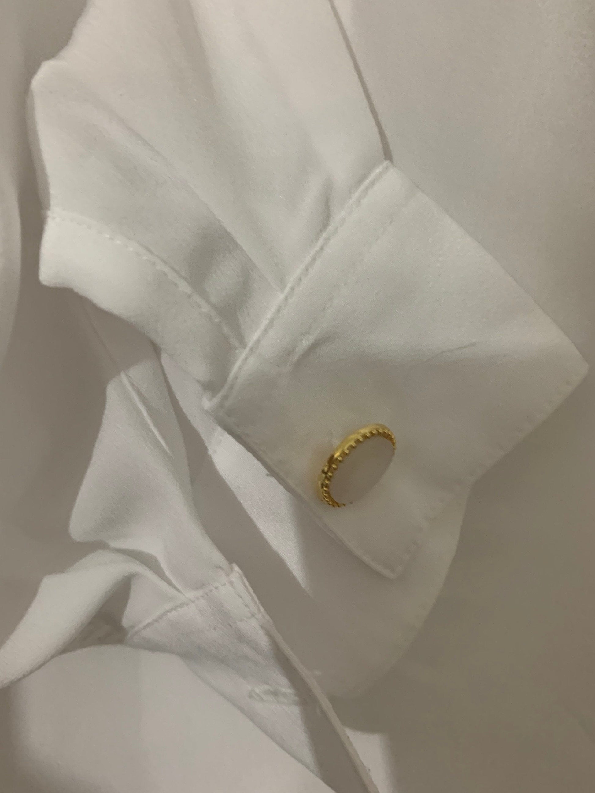 White Vintage Blouse Jacques Vert Button Through Boxy long Sleeves Shirt - Size 14