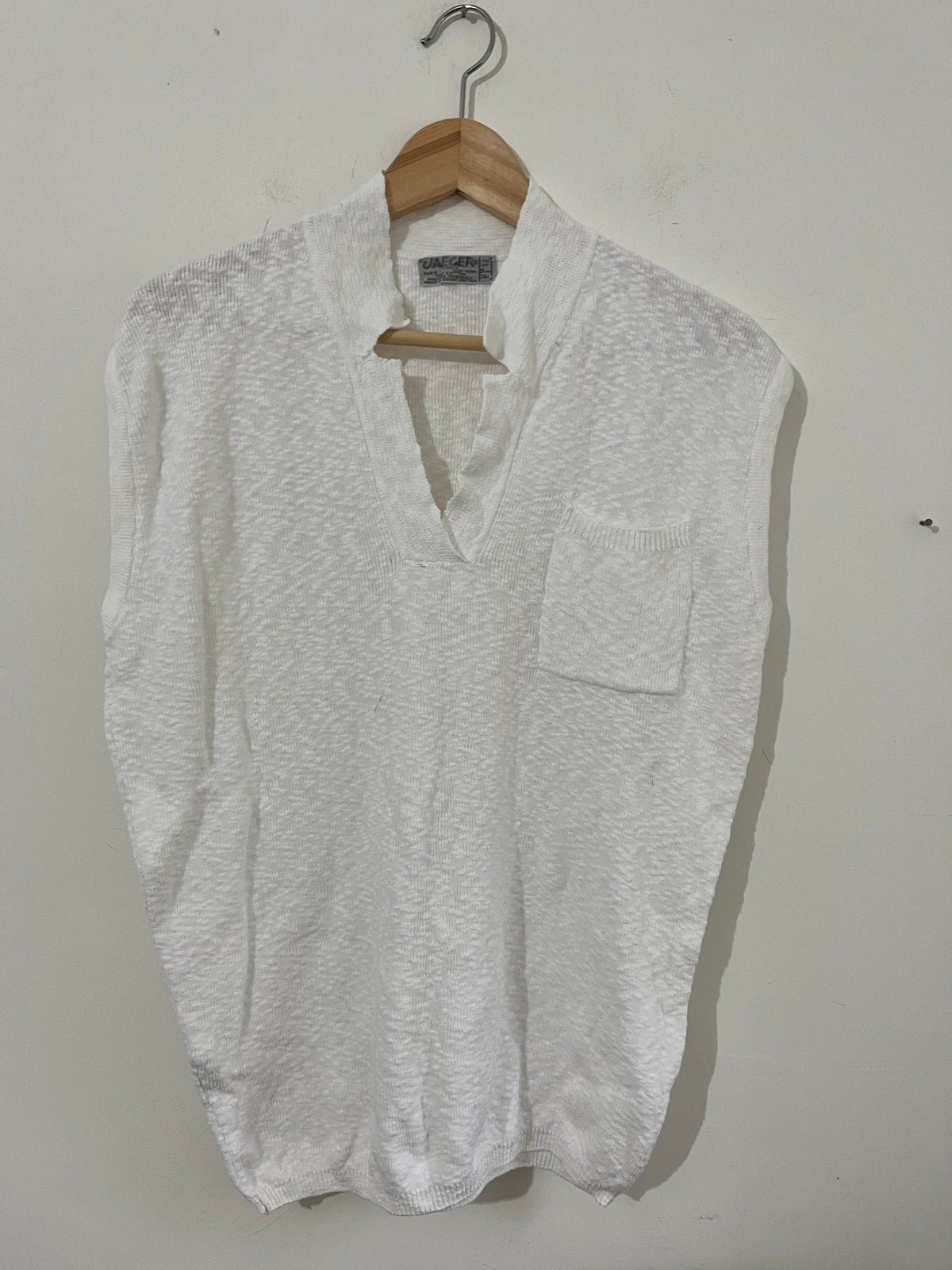 80s white Jaeger Jumper knitwear white fine knit jumper
