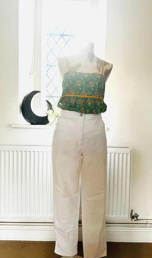 Vintage White Jeans - Brax Magic Stretch White Jeans W36” L29” UK 16