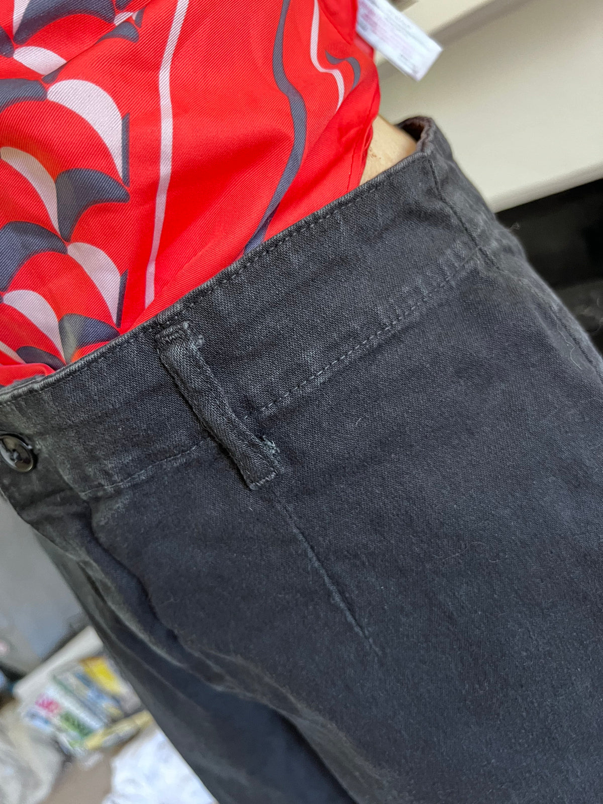 1990s Vintage mid rise black baggy wide leg zip fly jeans, UK12 waist 30”