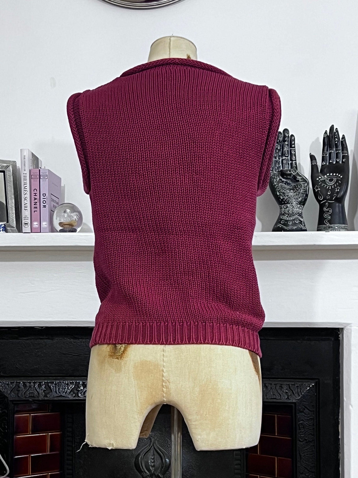 Vintage Tank Top Sleeveless Jumper burgandy Ladies sleeveless Knitwear Jumper, Vintage Miss Selfridge Sleeveless Jumper , vintage vest, 80s